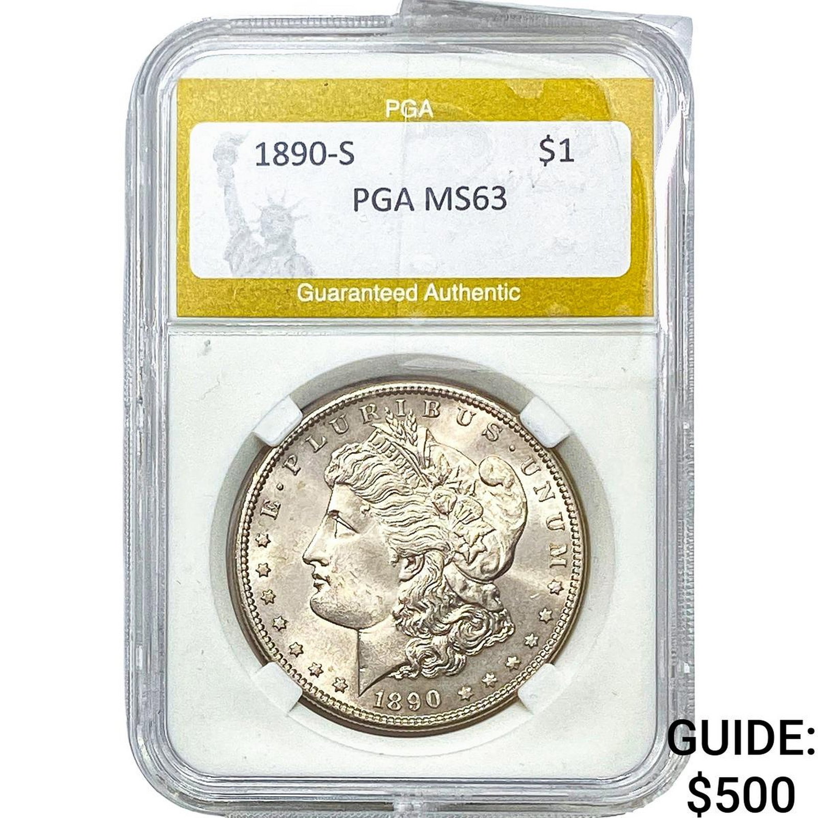 1890-S Morgan Silver Dollar PGA MS63 (1 of 2)