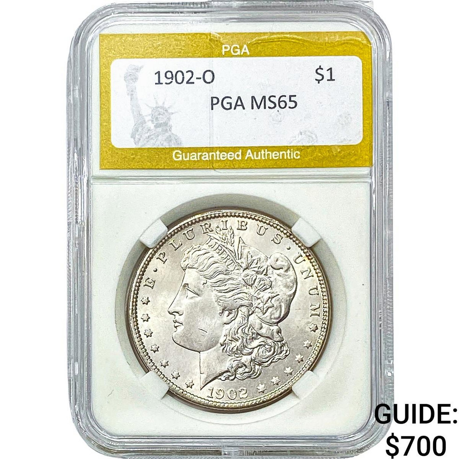 1902-O Morgan Silver Dollar PGA MS65: 1902-O Morgan Silver Dollar PGA MS65