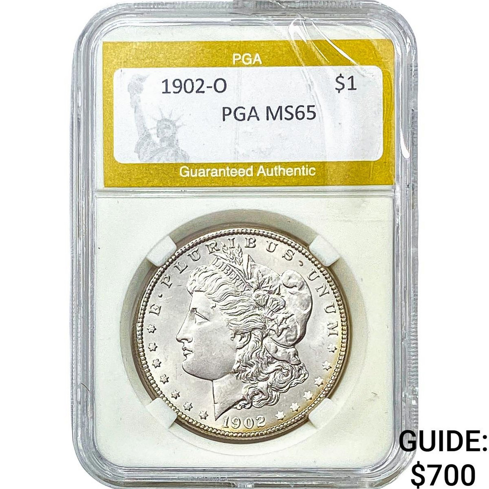 1902-O Morgan Silver Dollar PGA MS65: 1902-O Morgan Silver Dollar PGA MS65