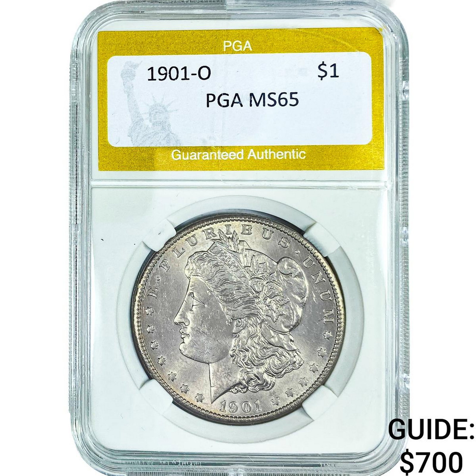 1901-O Morgan Silver Dollar PGA MS65: 1901-O Morgan Silver Dollar PGA MS65