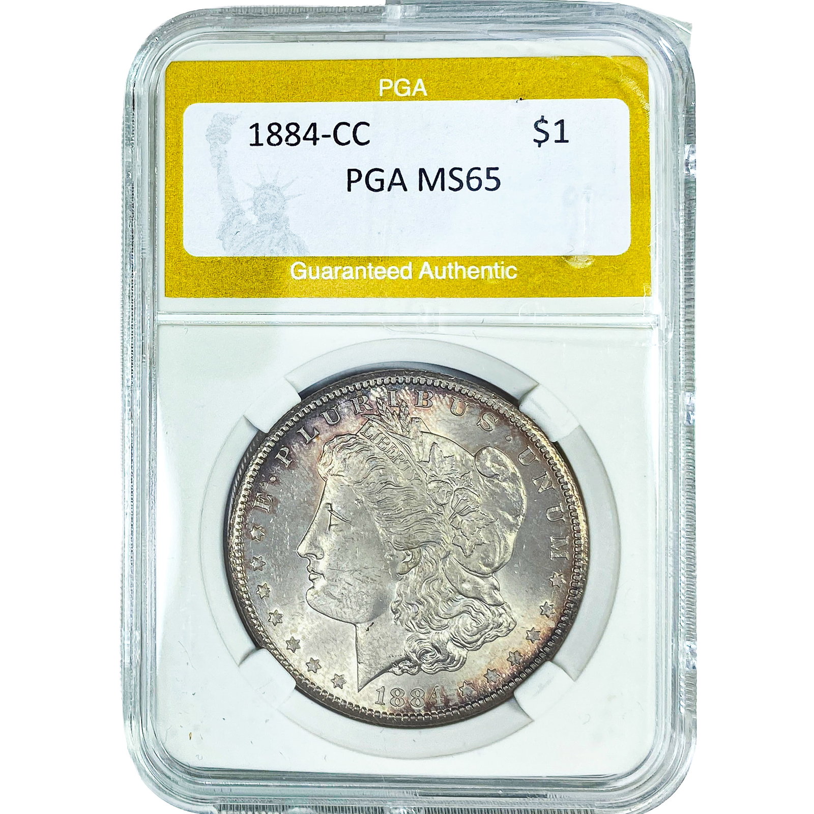 1884-CC Morgan Silver Dollar PGA MS65: 1884-CC Morgan Silver Dollar PGA MS65