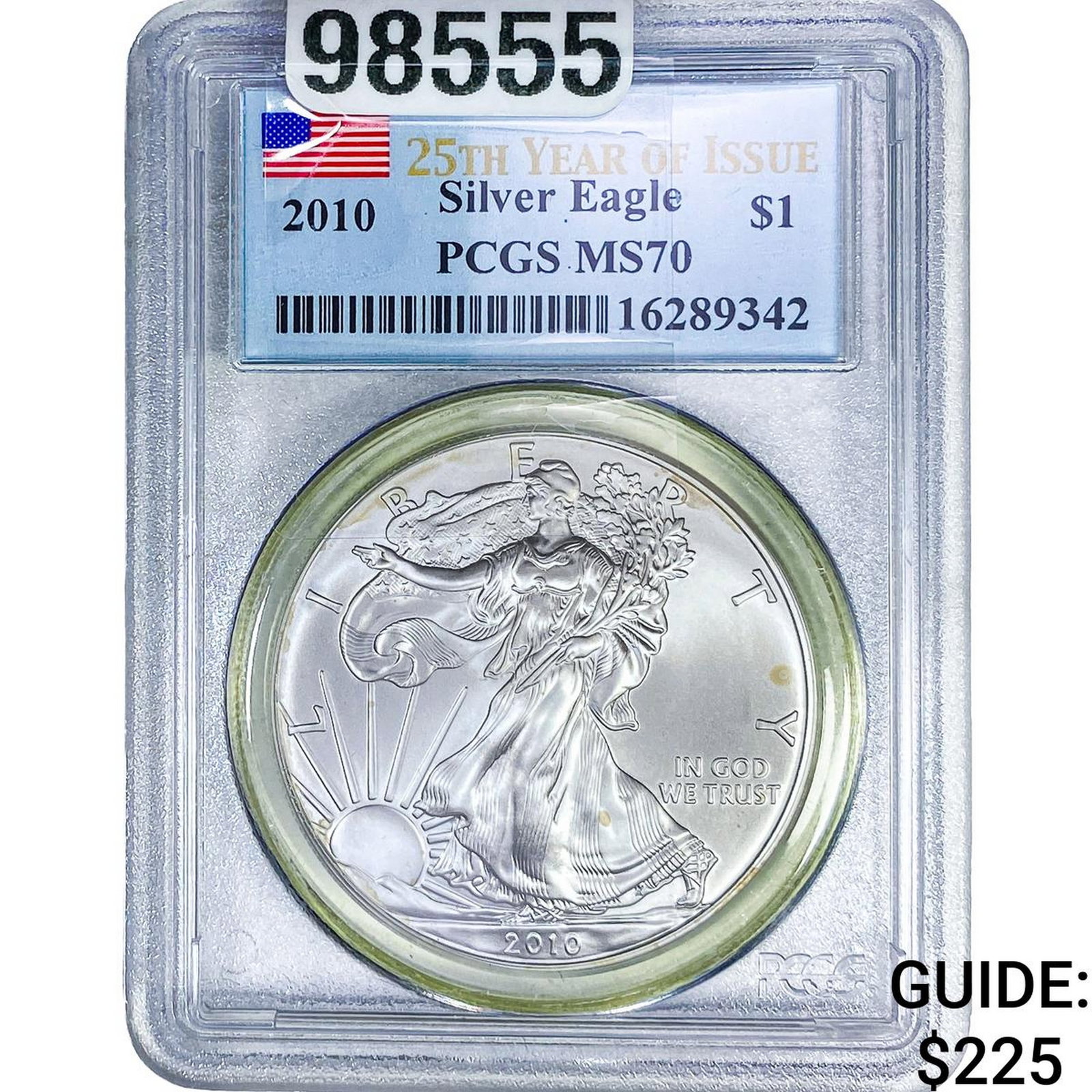 2010 Silver Eagle PCGS MS70: 2010 Silver Eagle PCGS MS70