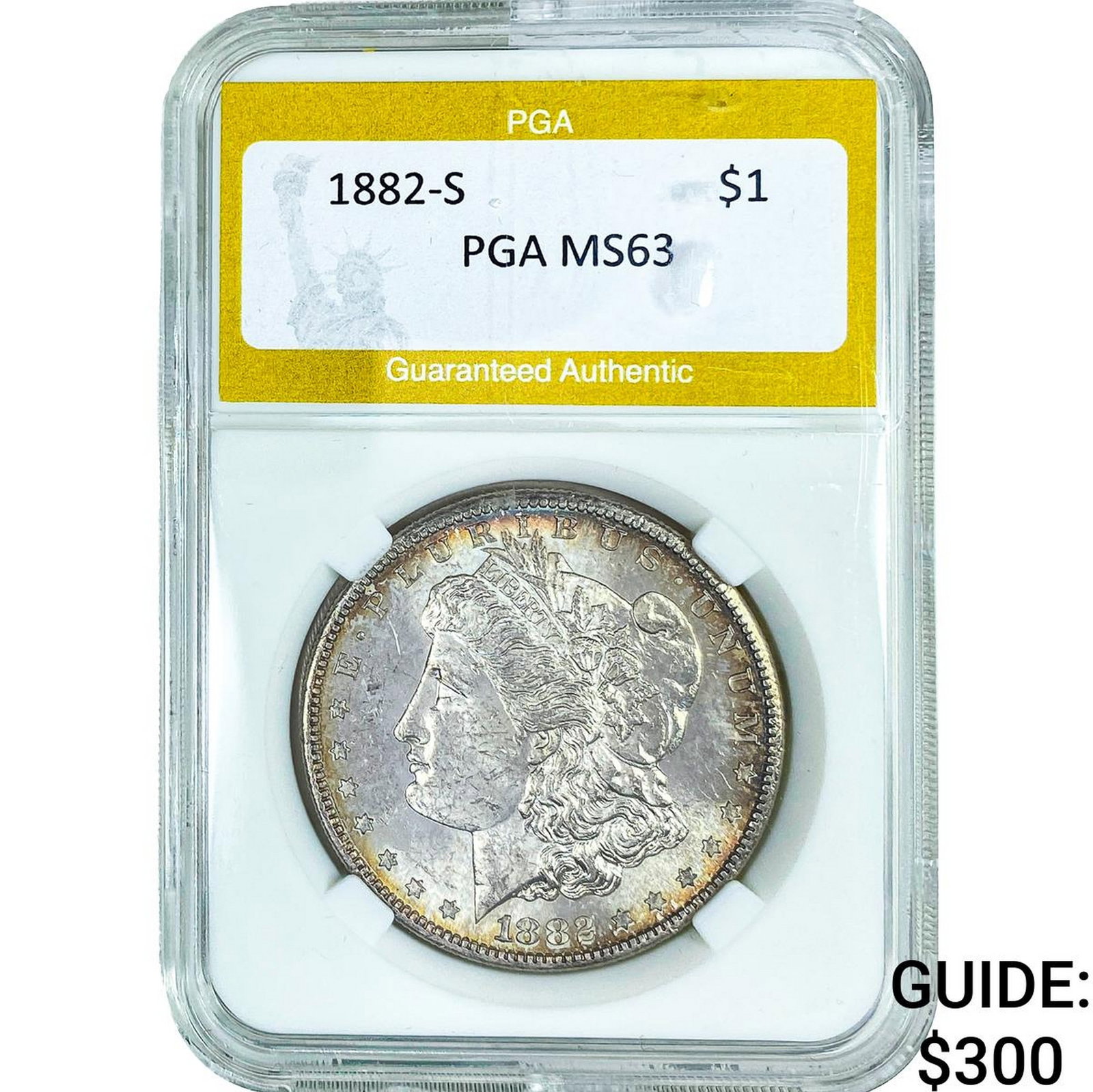 1882-S Morgan Silver Dollar PGA MS63: 1882-S Morgan Silver Dollar PGA MS63