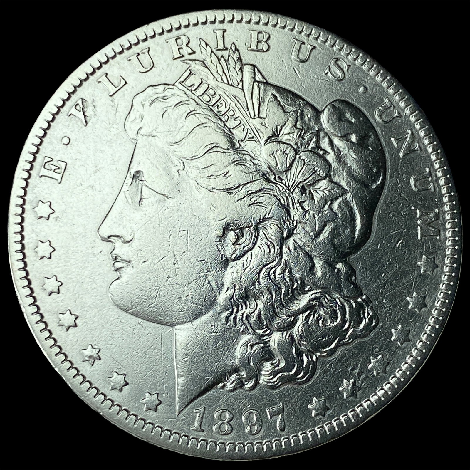 1897 Morgan Silver Dollar NEARLY UNCIRCULATED: 1897 Morgan Silver Dollar NEARLY UNCIRCULATED