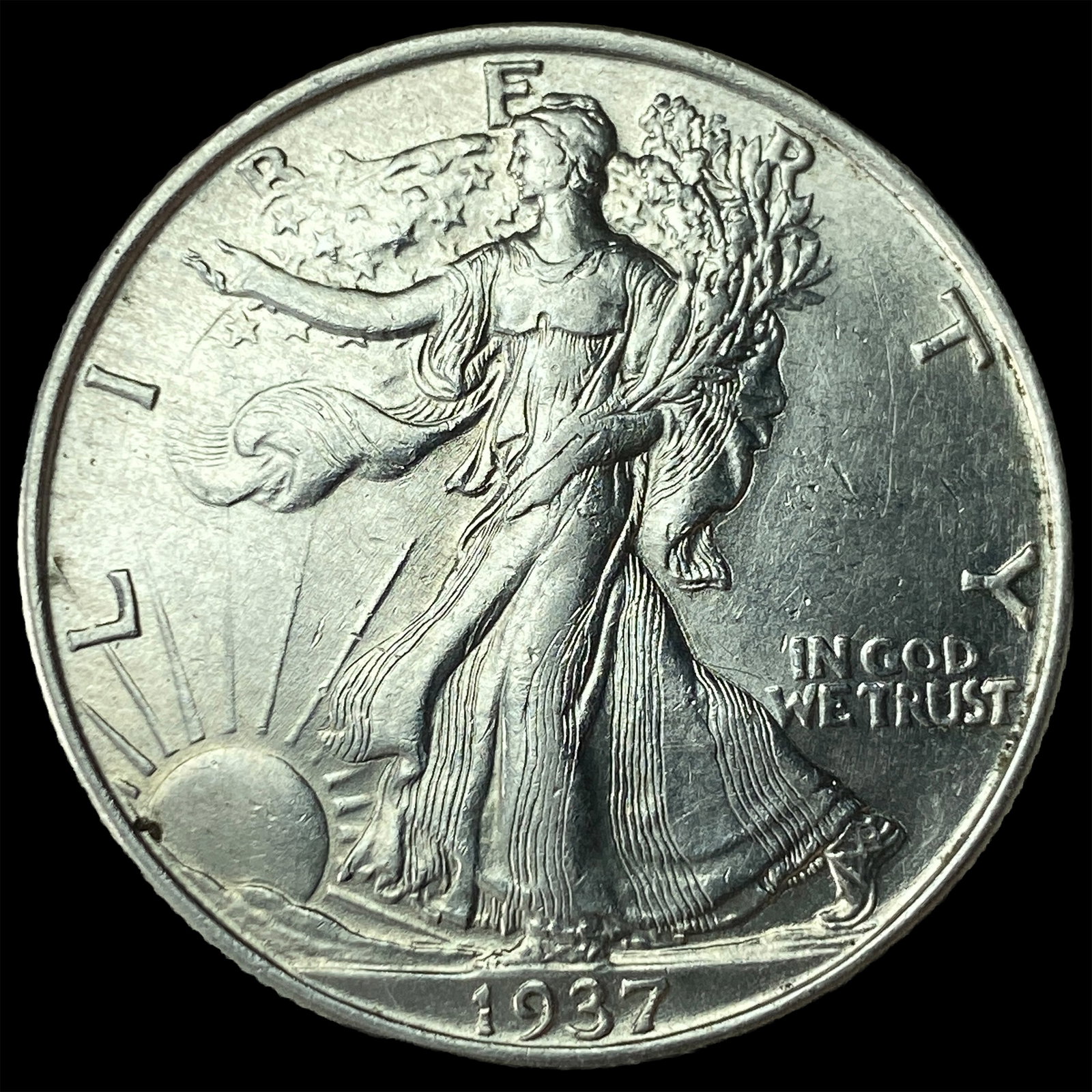 1937 Silver Walking Liberty Half Dollar UNCIRCULATED: 1937 Silver Walking Liberty Half Dollar UNCIRCULATED