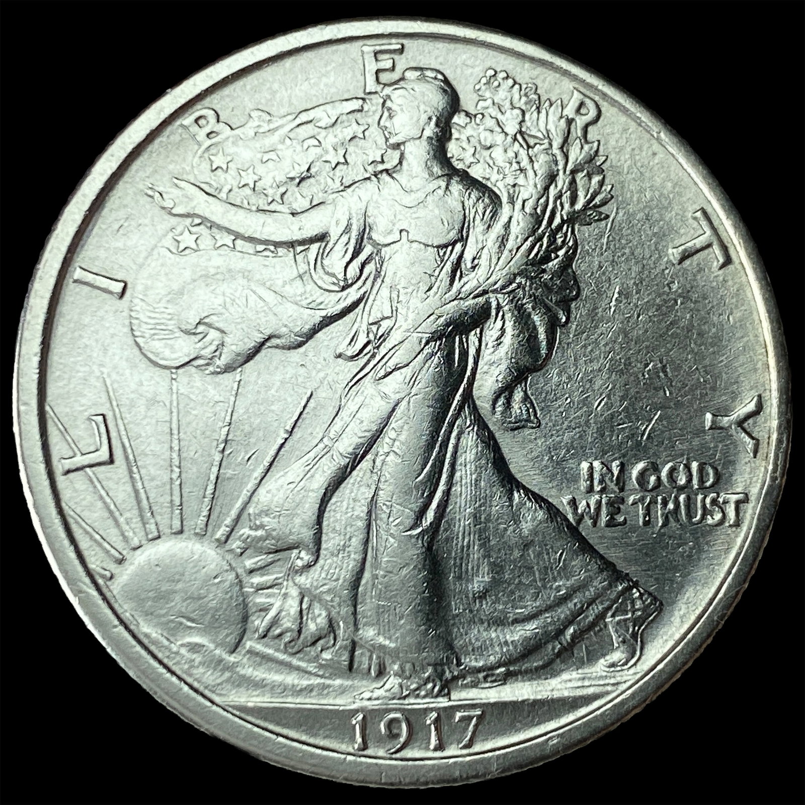 1917 Silver Walking Liberty Half Dollar UNCIRCULATED: 1917 Silver Walking Liberty Half Dollar UNCIRCULATED
