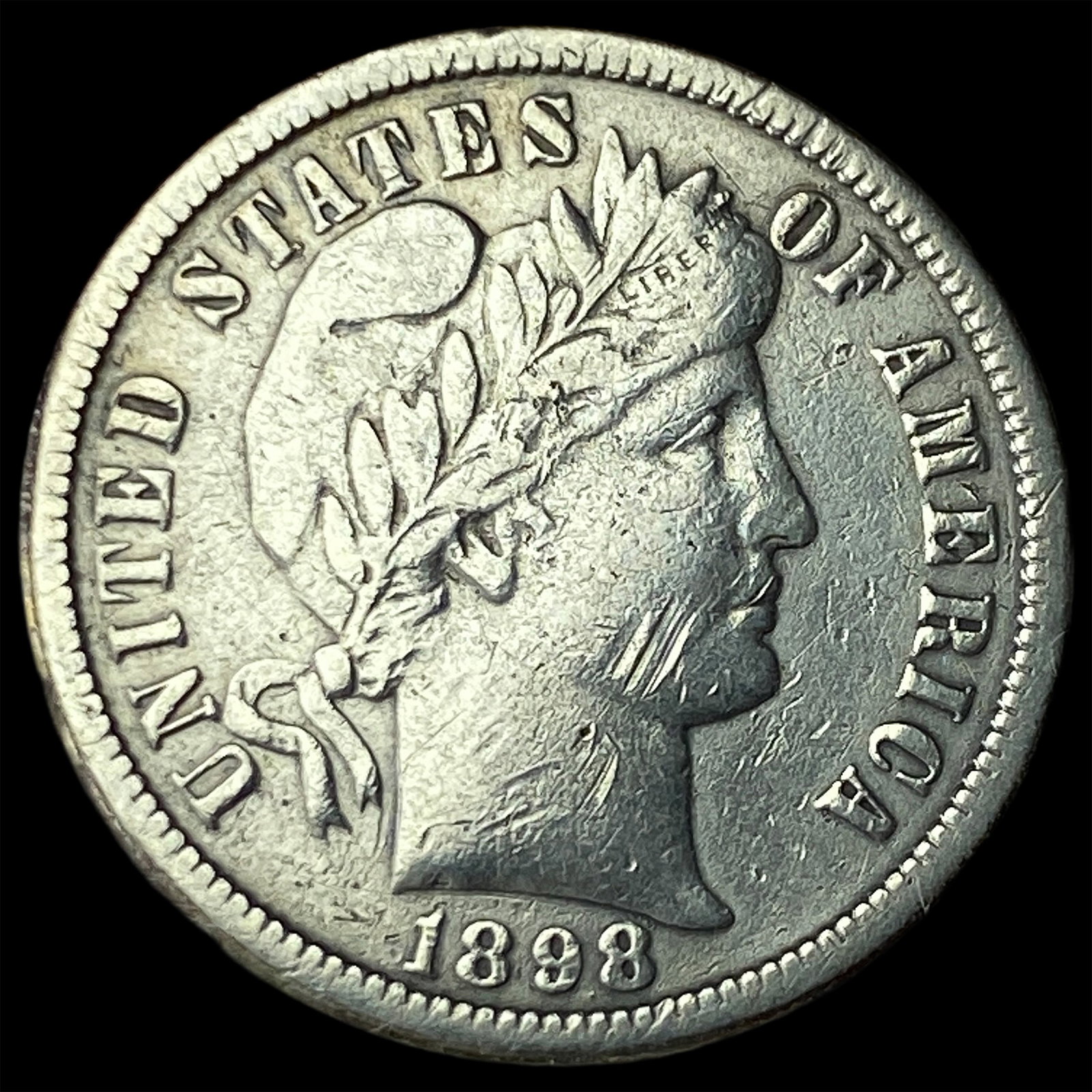 1898-O Silver Barber Dime CLOSELY UNCIRCULATED: 1898-O Silver Barber Dime CLOSELY UNCIRCULATED