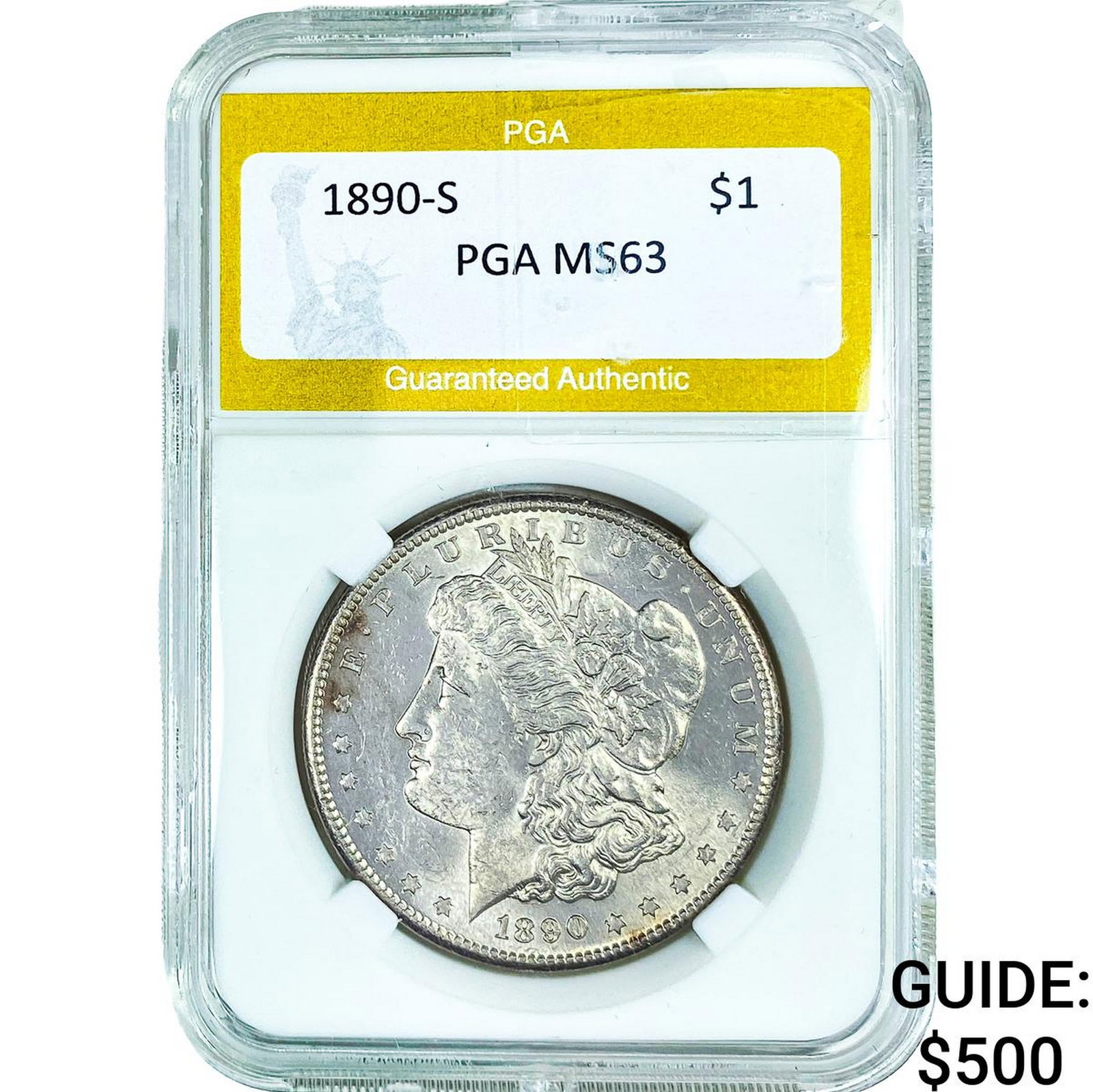1890-S Morgan Silver Dollar PGA MS63 (1 of 2)