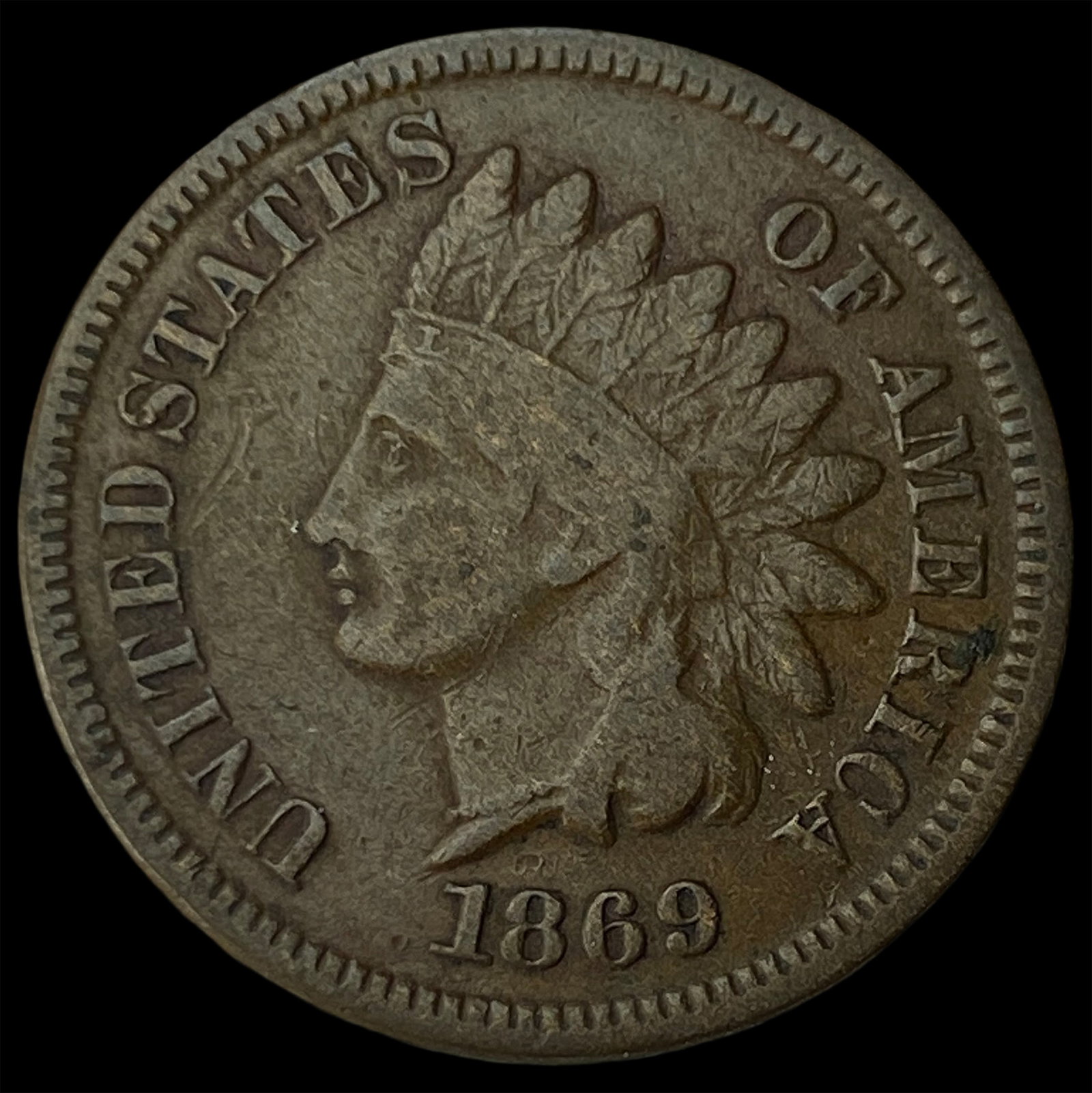 1869 RB Indian Head Cent CLOSELY UNCIRCULATED: 1869 RB Indian Head Cent CLOSELY UNCIRCULATED