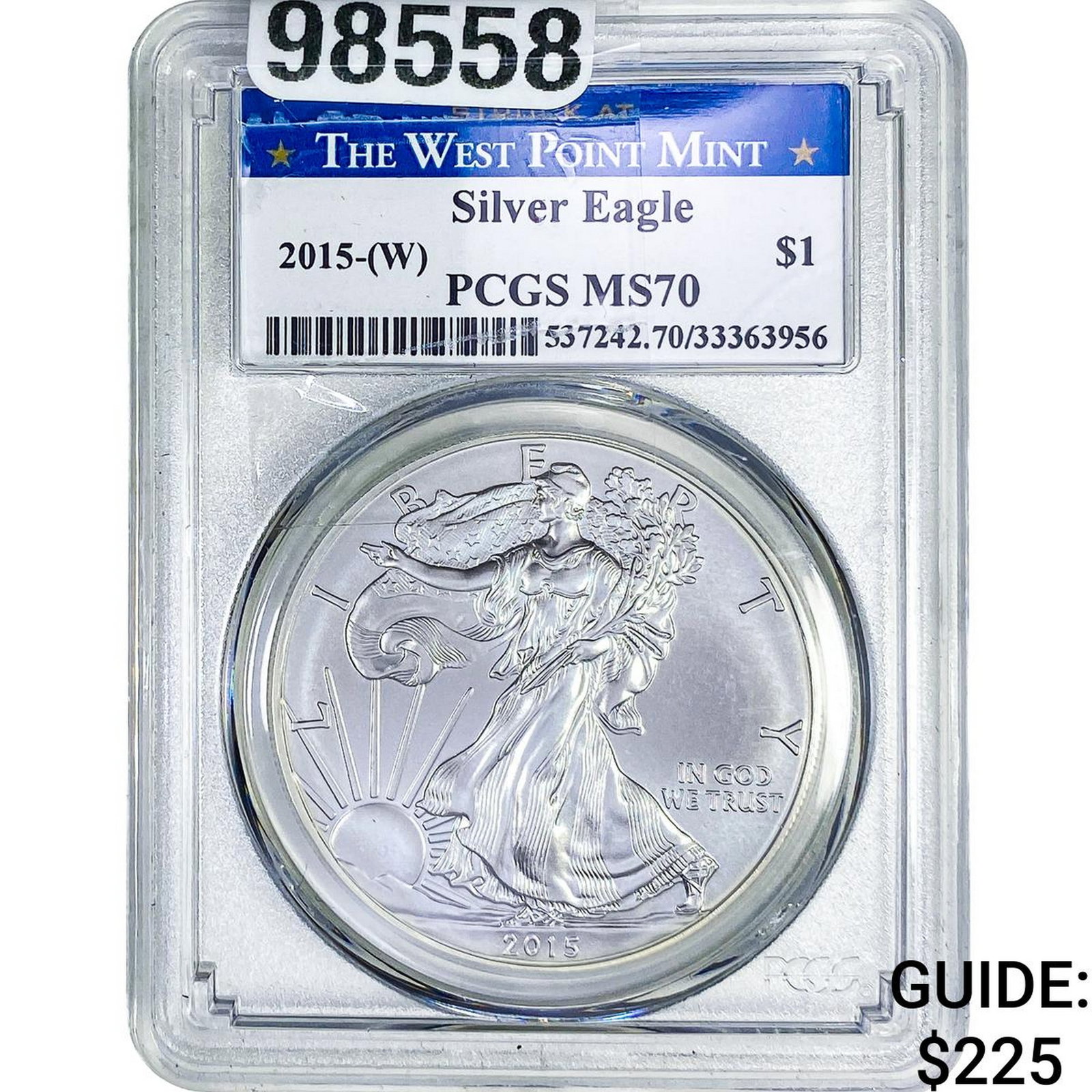 2015 Silver Eagle PCGS MS70: 2015 Silver Eagle PCGS MS70
