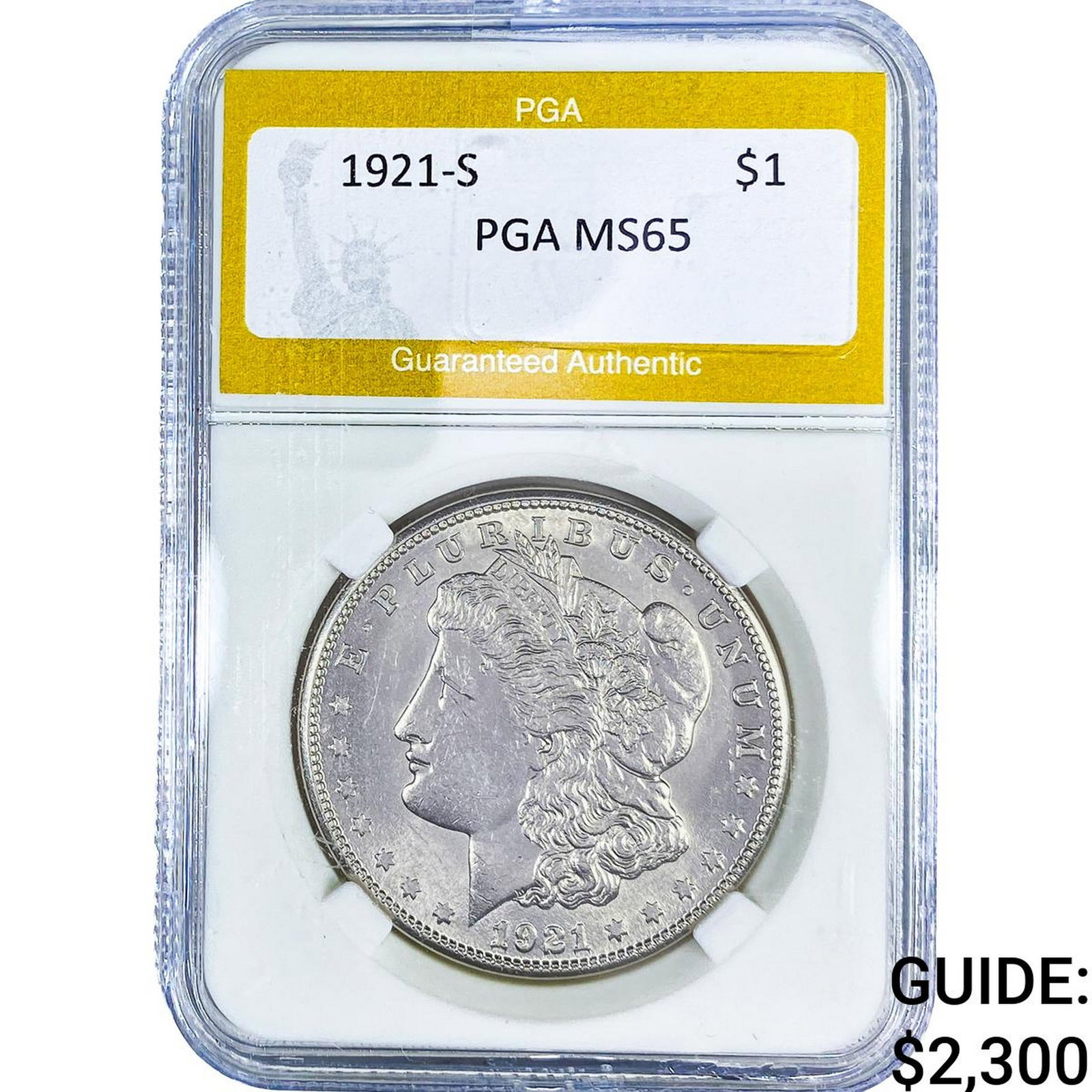1921-S Morgan Silver Dollar PGA MS65: 1921-S Morgan Silver Dollar PGA MS65