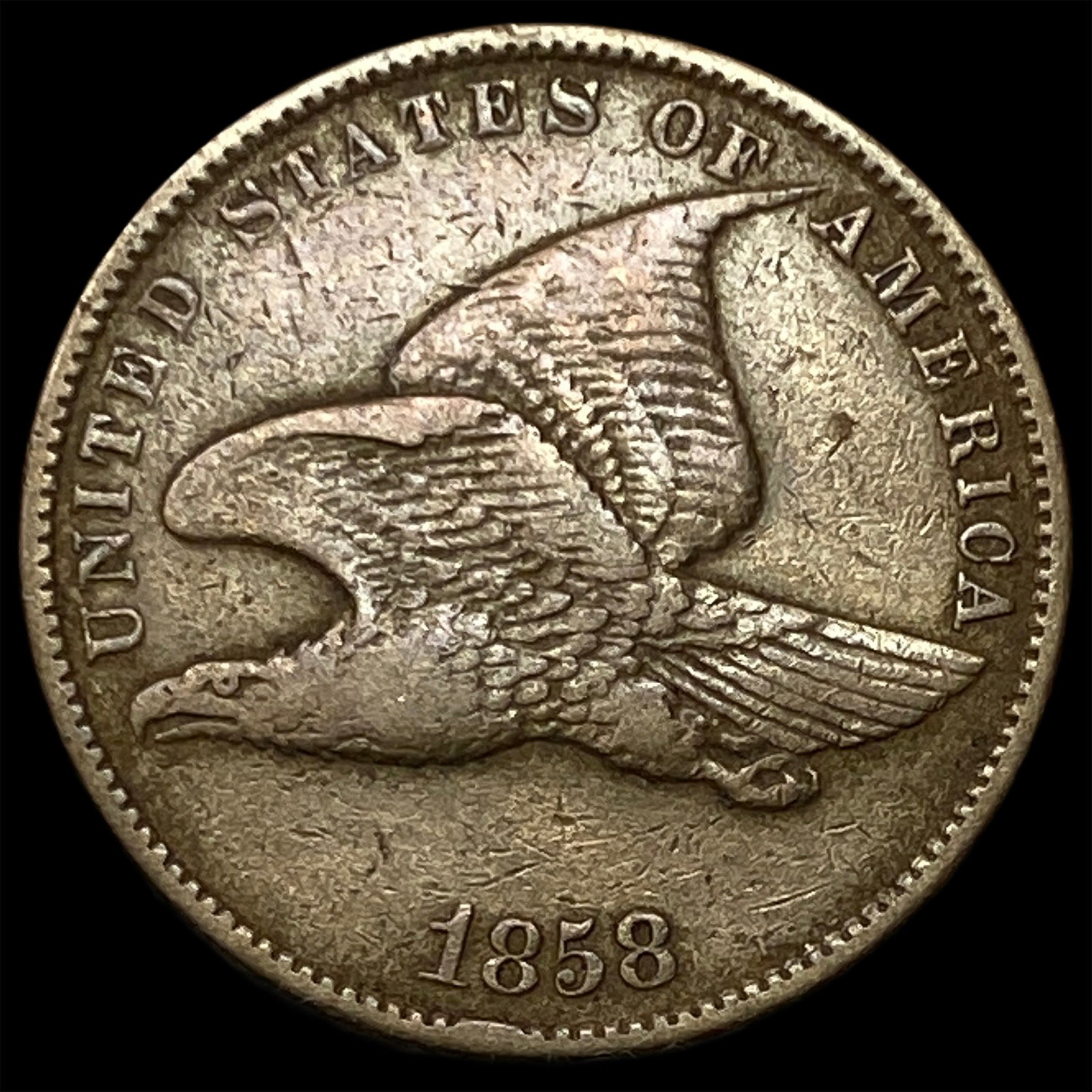 1858 Flying Eagle Cent CLOSELY UNCIRCULATED: 1858 Flying Eagle Cent CLOSELY UNCIRCULATED
