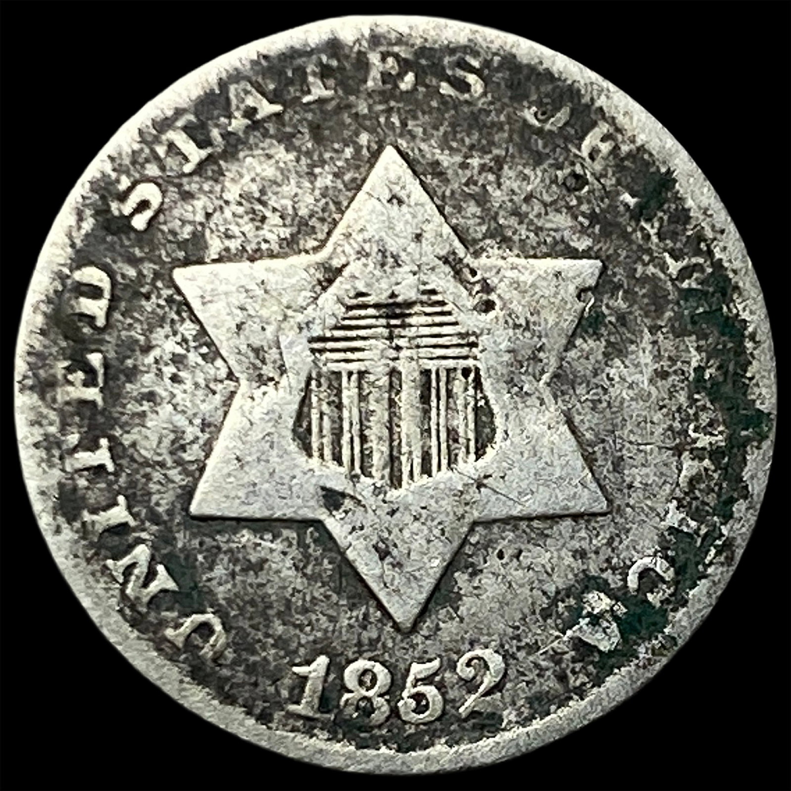1852 Silver Three-Cent Piece LIGHTLY CIRCULATED (1 of 2)