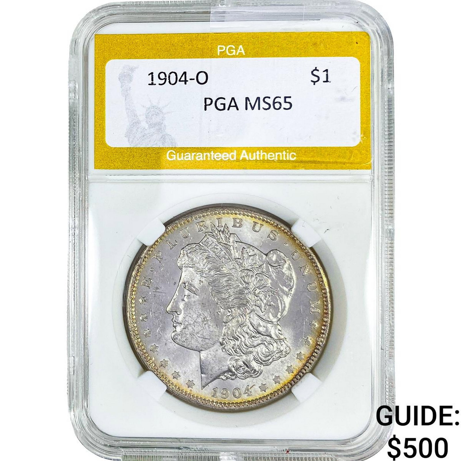 1904-O Morgan Silver Dollar PGA MS65: 1904-O Morgan Silver Dollar PGA MS65