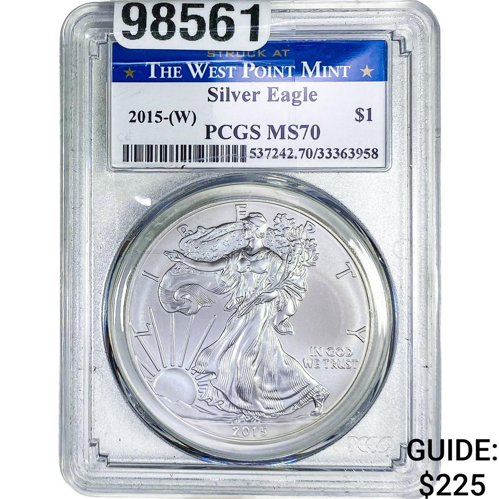 2015 Silver Eagle PCGS MS70: 2015 Silver Eagle PCGS MS70