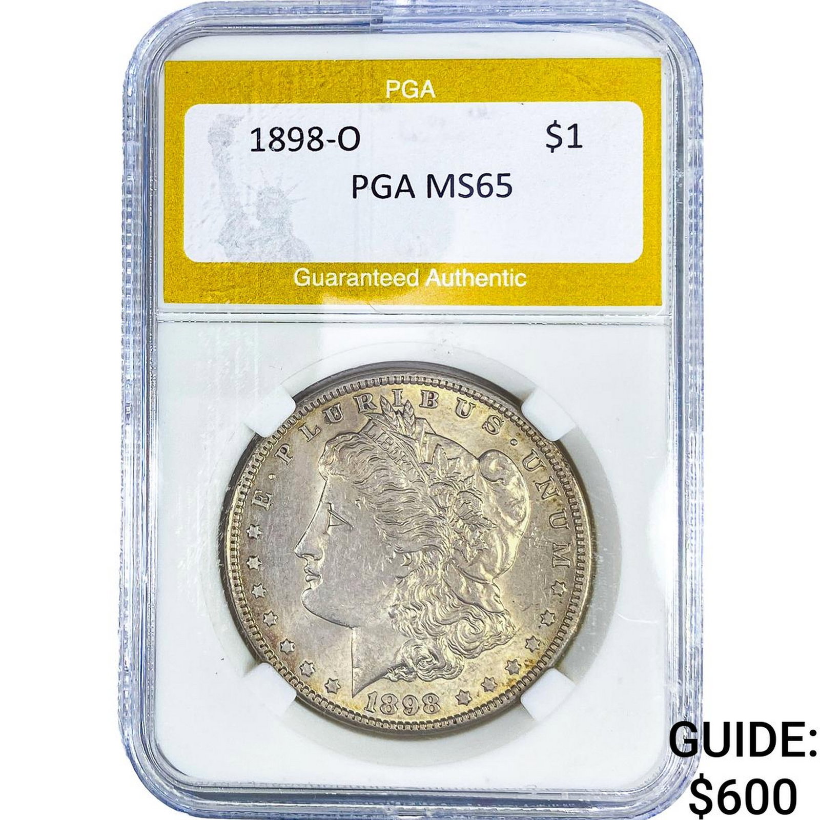 1898-O Morgan Silver Dollar PGA MS65: 1898-O Morgan Silver Dollar PGA MS65