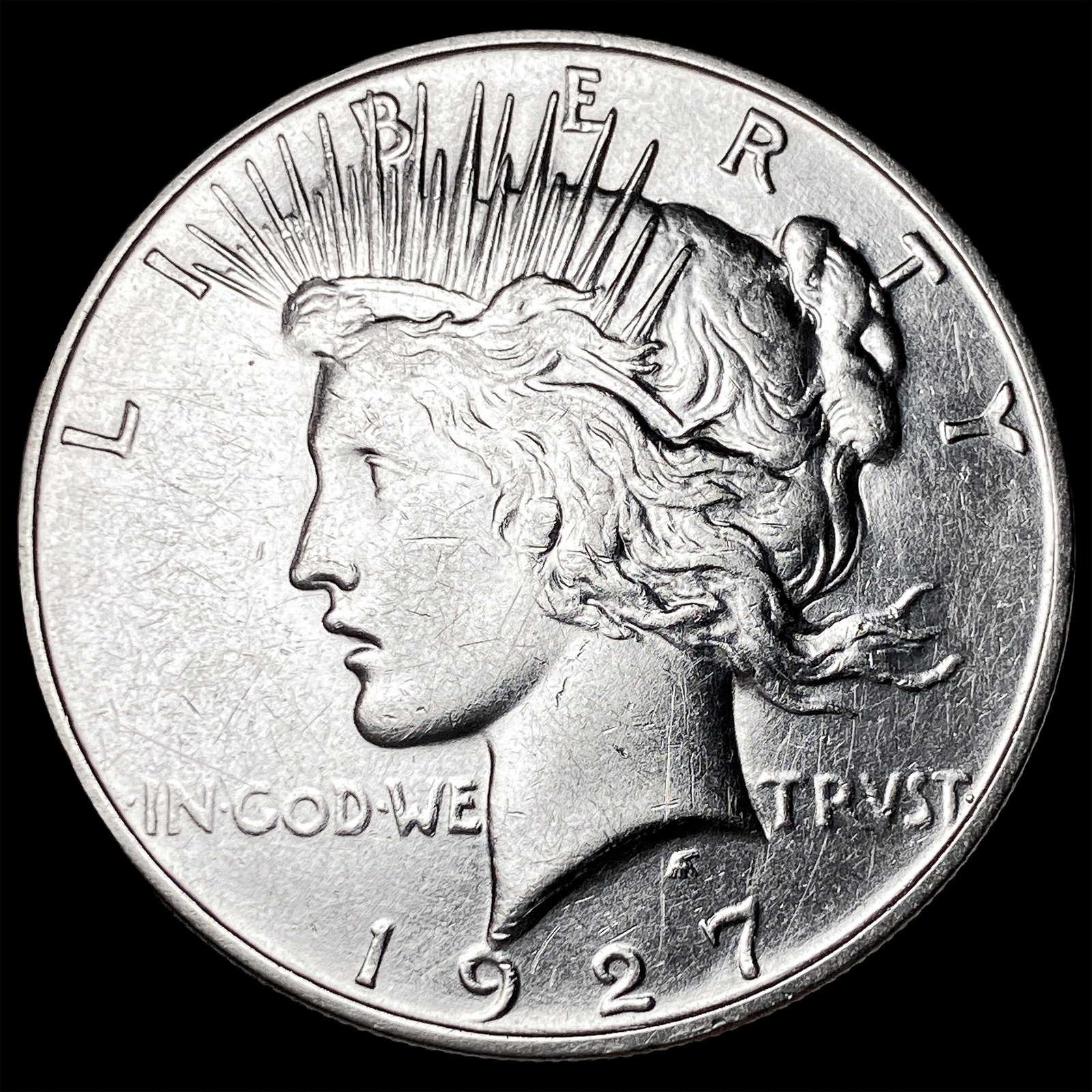 1927-D Silver Peace Dollar CHOICE AU: 1927-D Silver Peace Dollar CHOICE AU