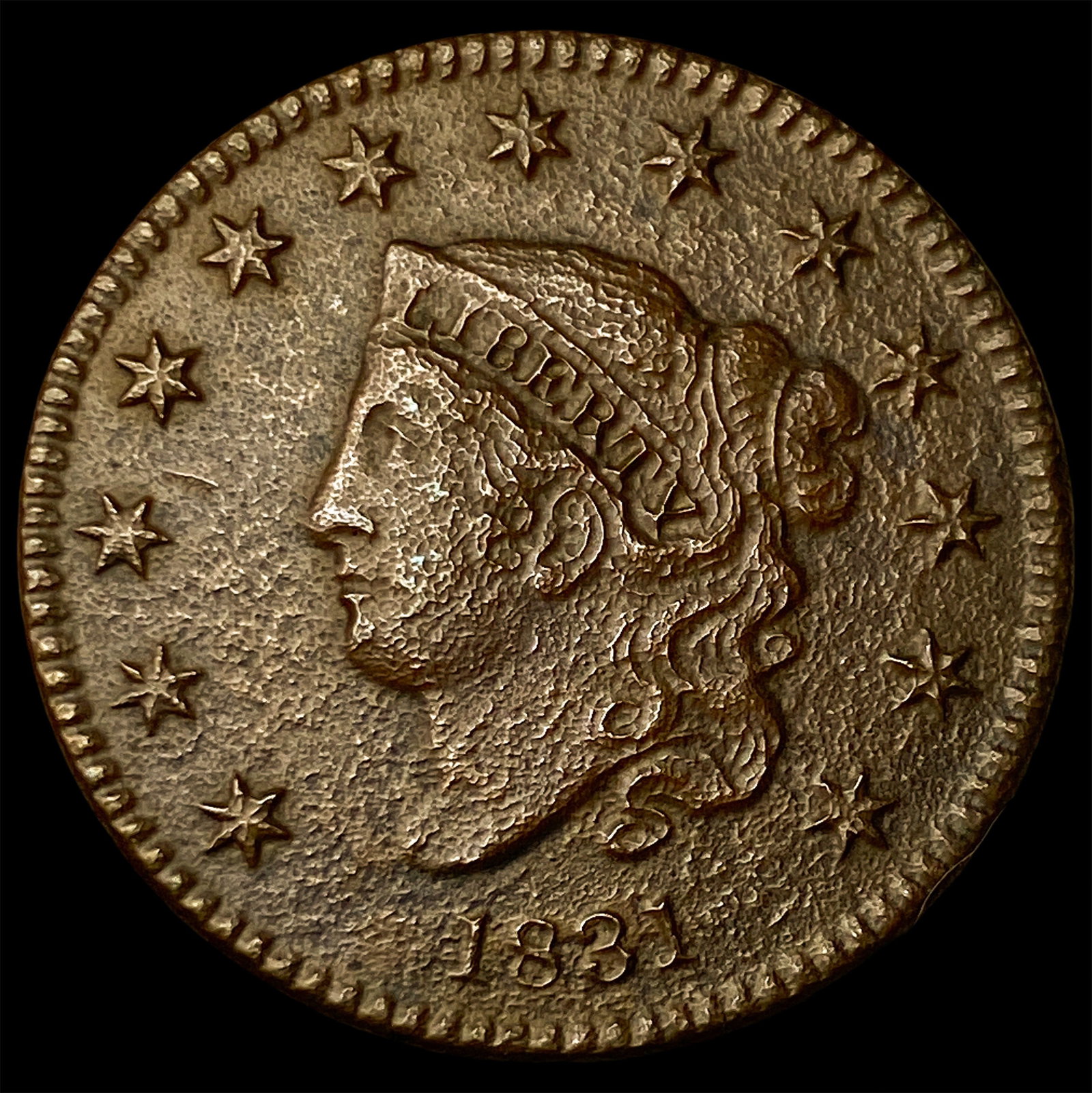 1831 Coronet Head Large Cent NEARLY UNCIRCULATED: 1831 Coronet Head Large Cent NEARLY UNCIRCULATED