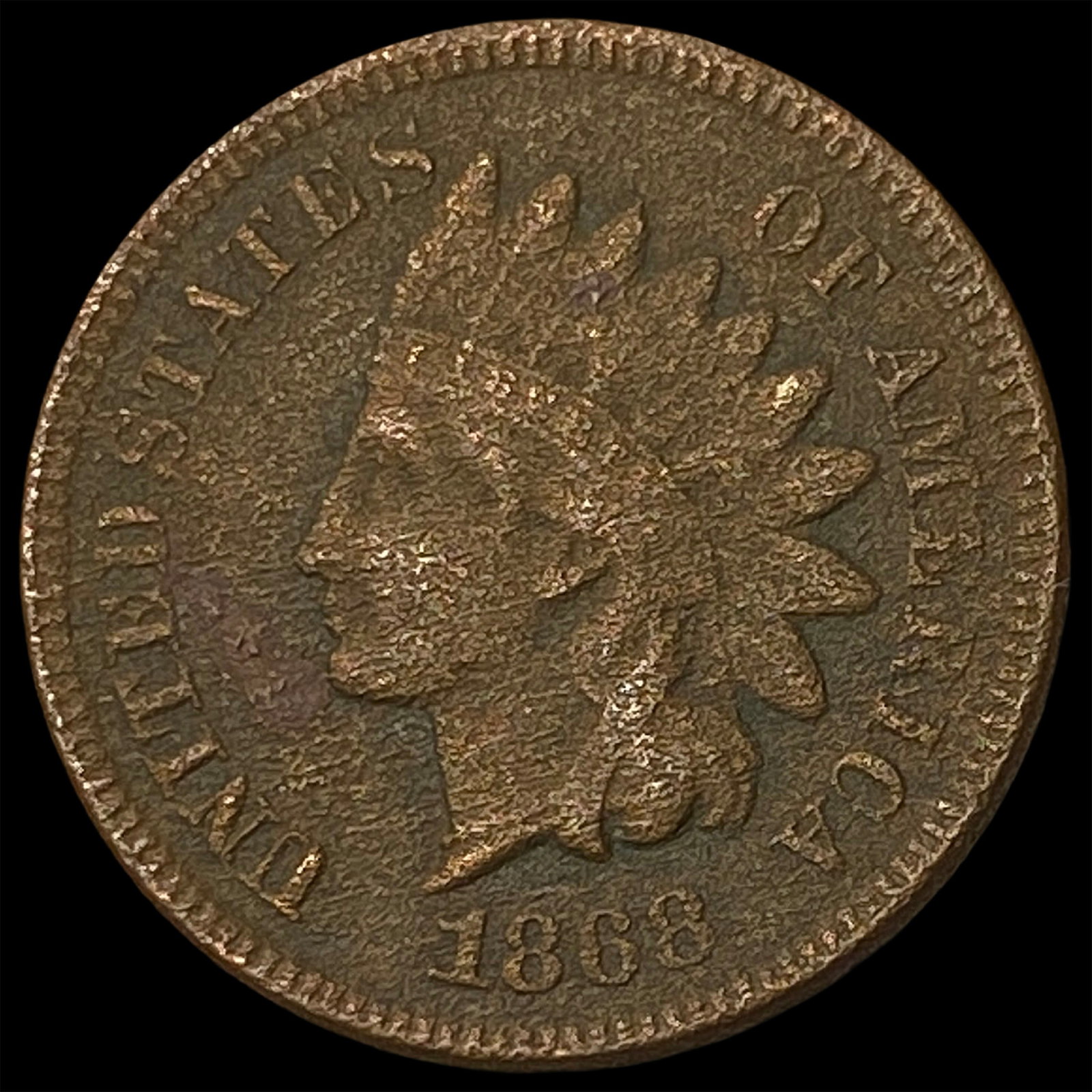 1868 Indian Head Cent NEARLY UNCIRCULATED: 1868 Indian Head Cent NEARLY UNCIRCULATED