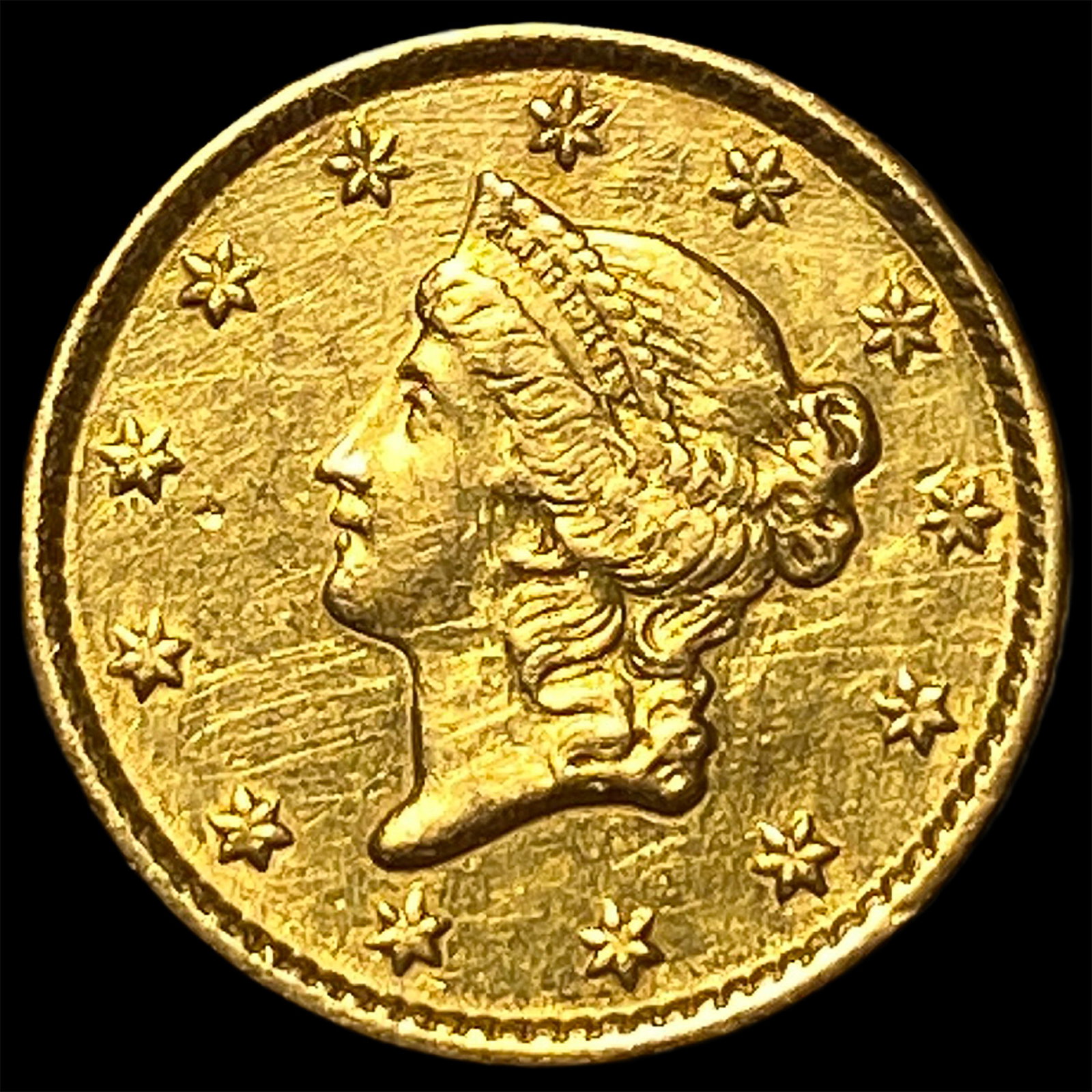 1853 Gold $1 Liberty Head Type 1 CHOICE AU: 1853 Gold $1 Liberty Head Type 1 CHOICE AU