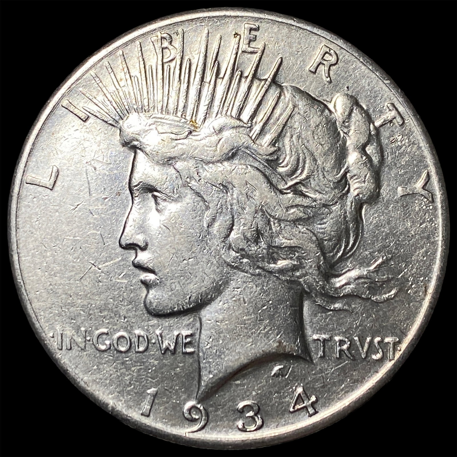 1934-S Silver Peace Dollar CLOSELY UNCIRCULATED: 1934-S Silver Peace Dollar CLOSELY UNCIRCULATED