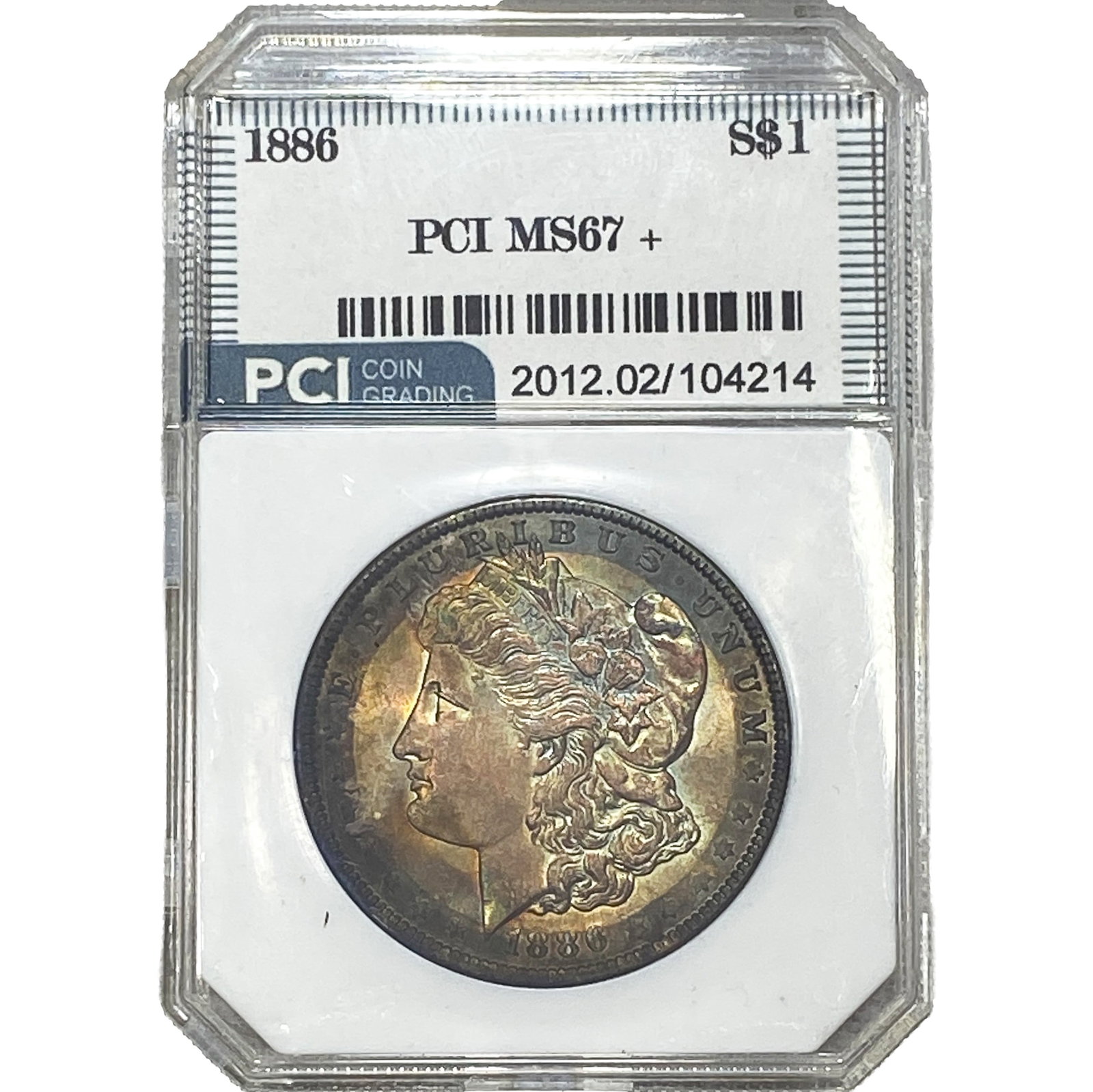 1886 Morgan Silver Dollar PCI MS67+: 1886 Morgan Silver Dollar PCI MS67+