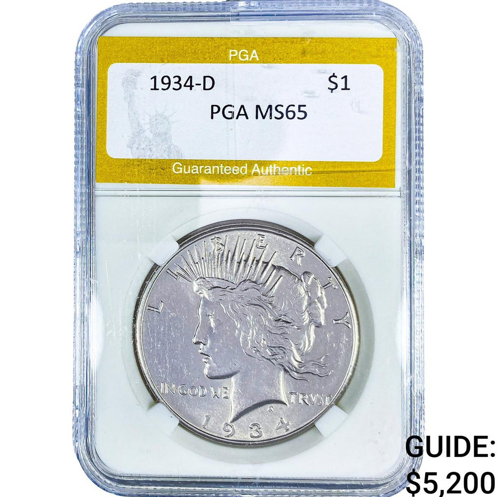 1934-D Silver Peace Dollar PGA MS65 (1 of 2)
