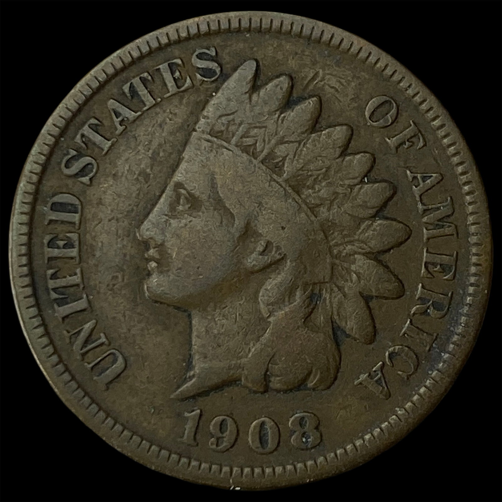 1908-S Indian Head Cent NICELY CIRCULATED: 1908-S Indian Head Cent NICELY CIRCULATED