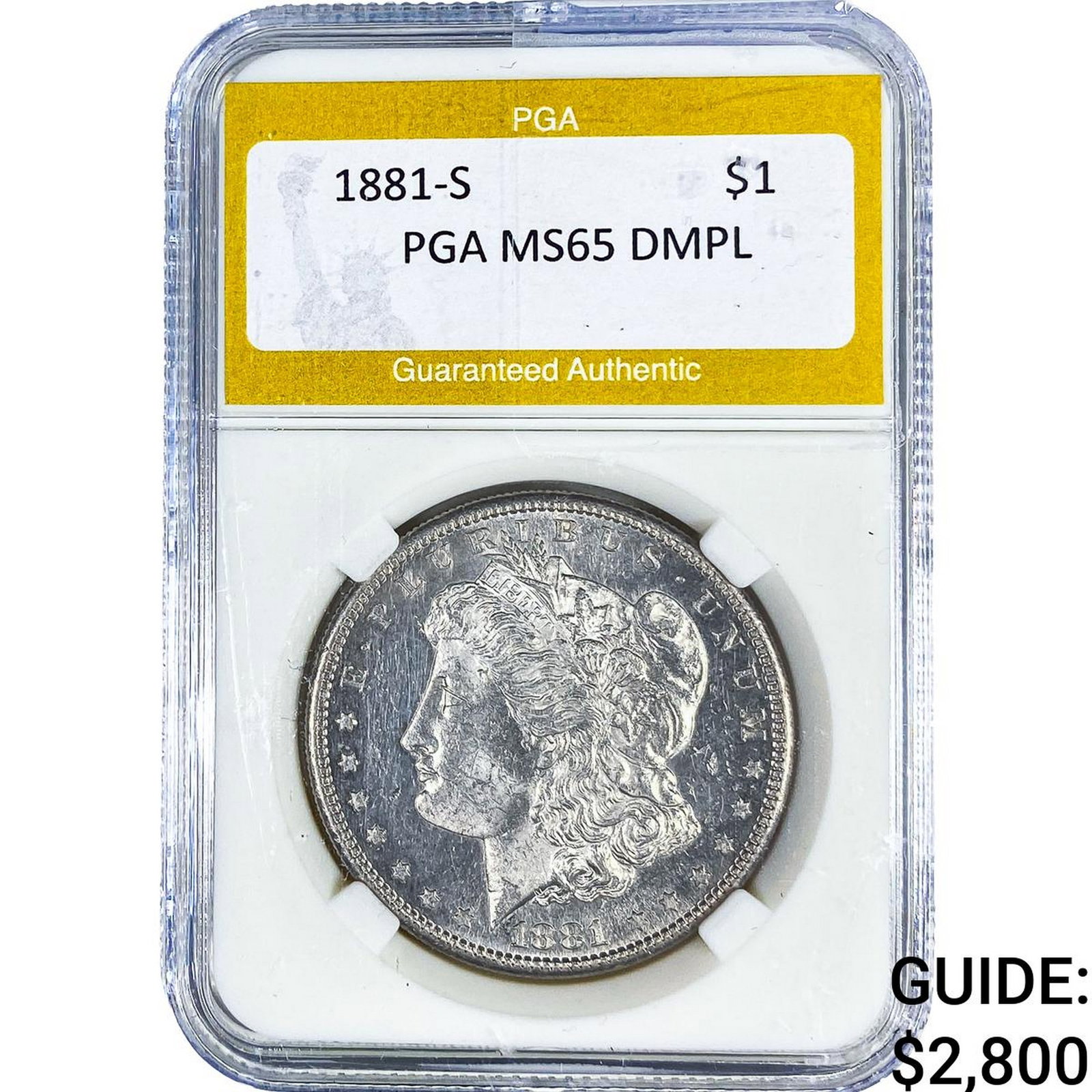 1881-S Morgan Silver Dollar PGA MS65 DMPL: 1881-S Morgan Silver Dollar PGA MS65 DMPL