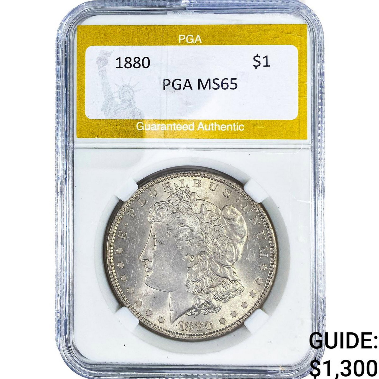 1880 Morgan Silver Dollar PGA MS65: 1880 Morgan Silver Dollar PGA MS65