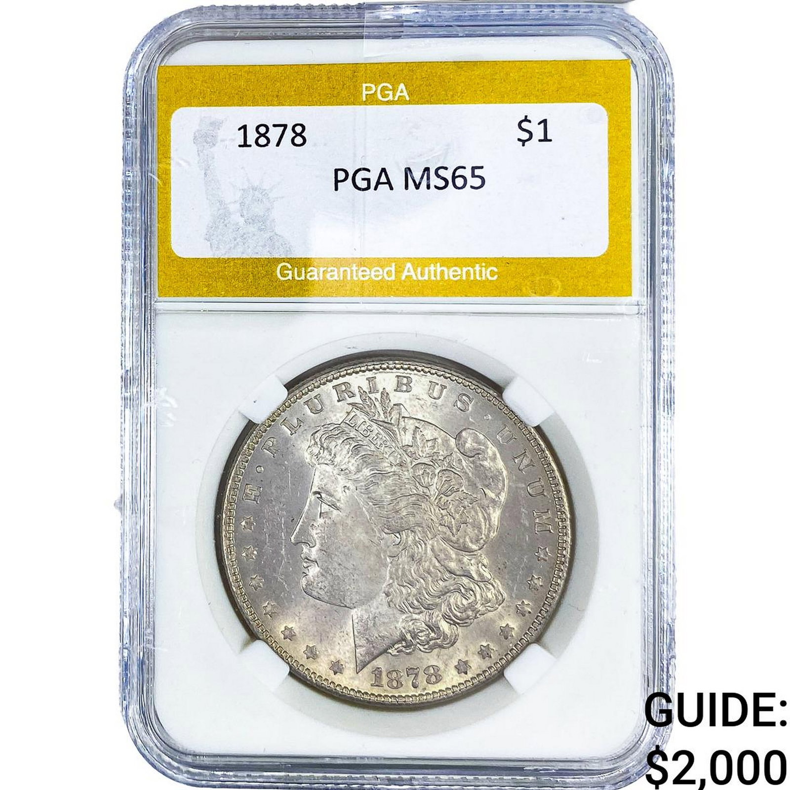 1878 Morgan Silver Dollar PGA MS65: 1878 Morgan Silver Dollar PGA MS65