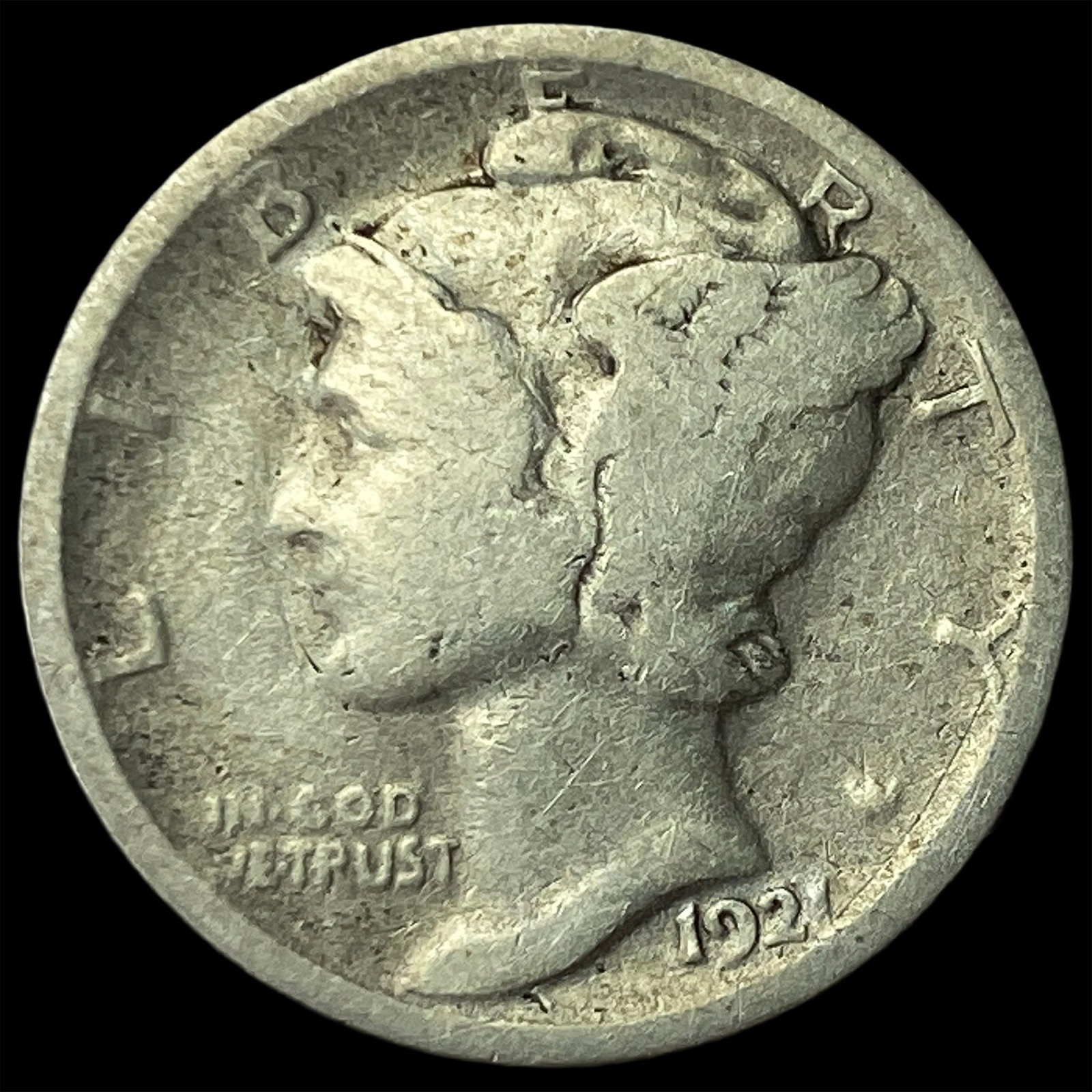 1921 Silver Mercury Dime UNCIRCULATED: 1921 Silver Mercury Dime UNCIRCULATED