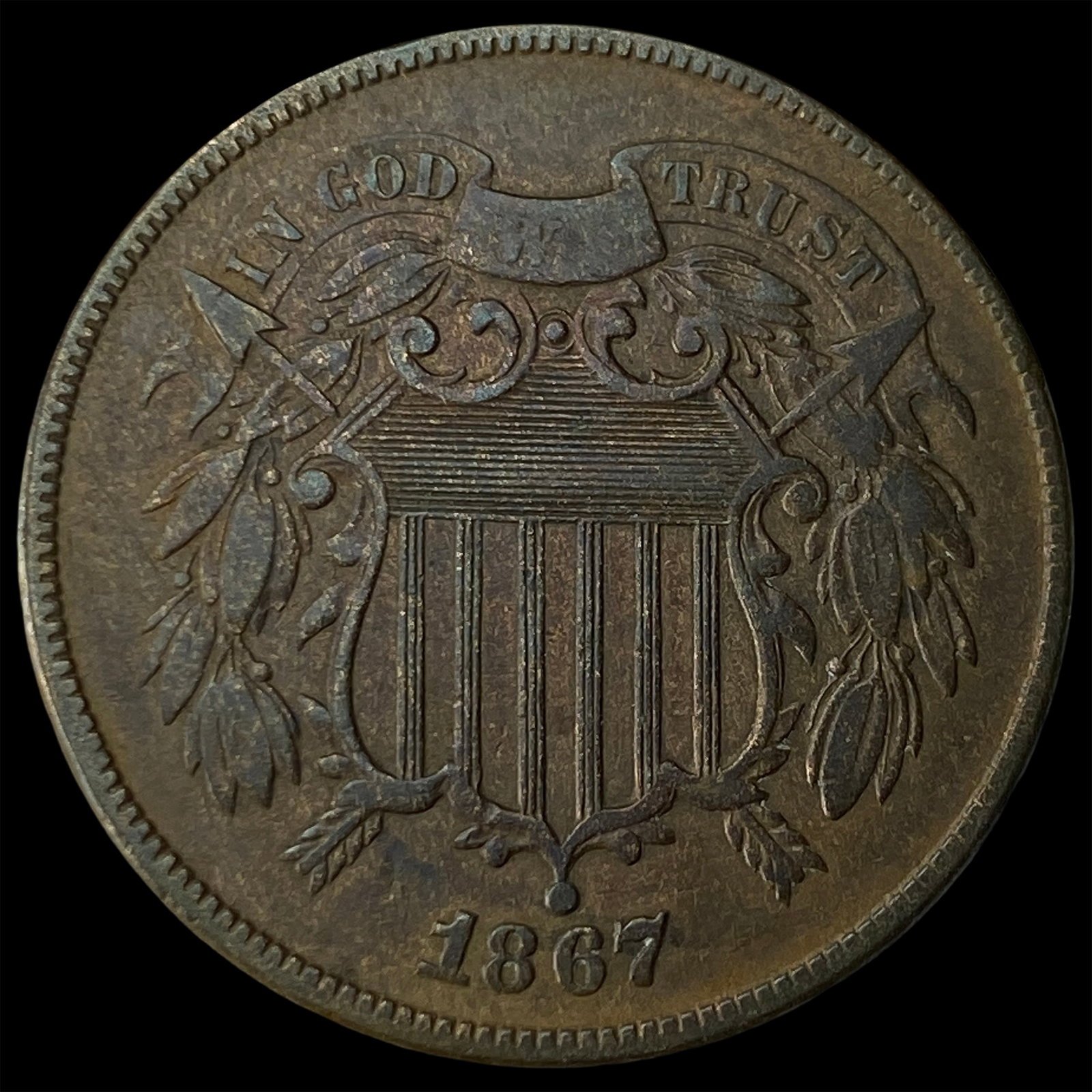 1867 Two-Cent Piece CLOSELY UNCIRCULATED: 1867 Two-Cent Piece CLOSELY UNCIRCULATED