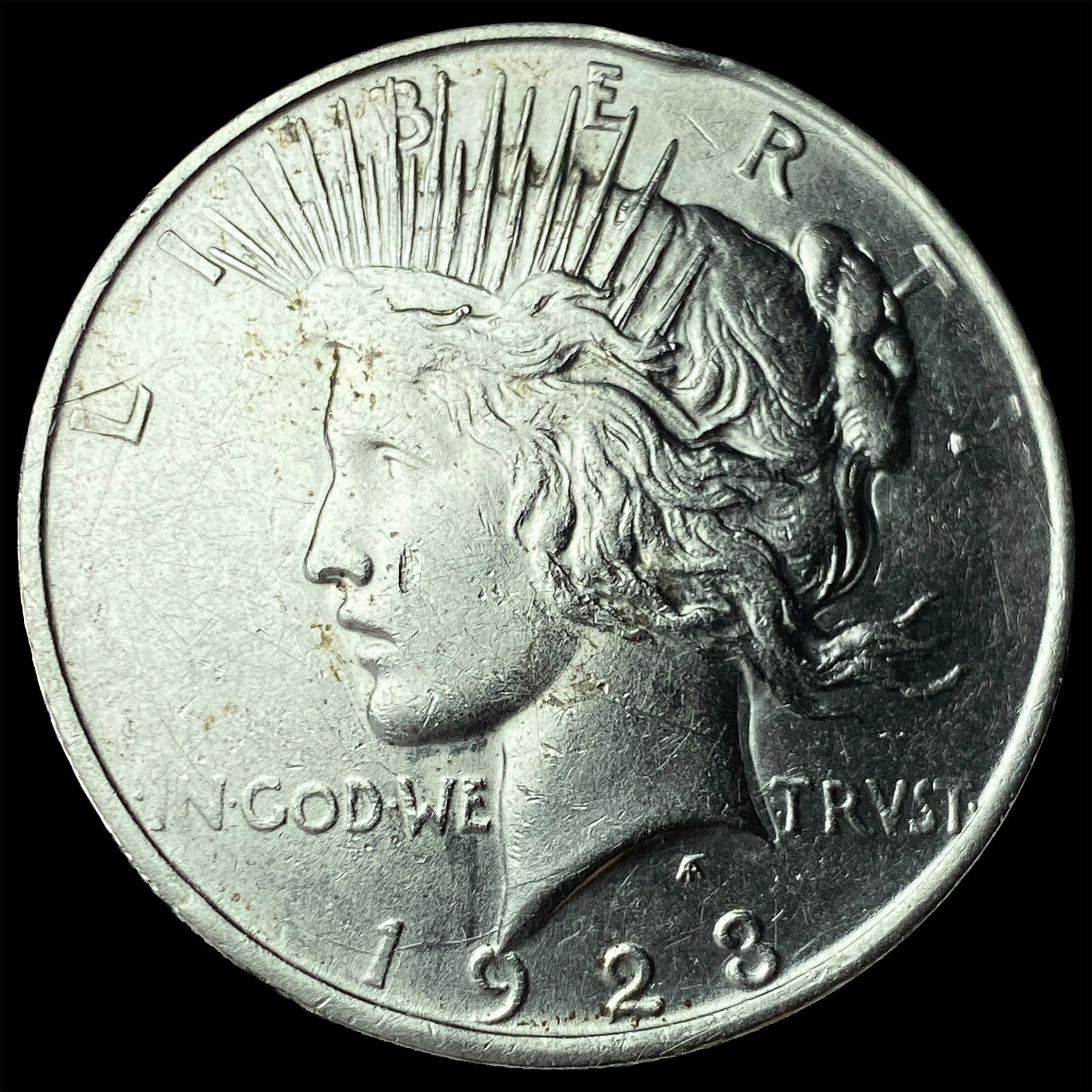 1923-S Silver Peace Dollar CHOICE AU: 1923-S Silver Peace Dollar CHOICE AU