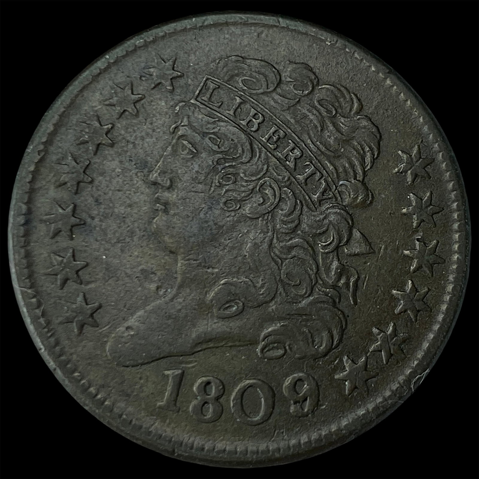 1809 Classic Head Half Cent LIGHTLY CIRCULATED: 1809 Classic Head Half Cent LIGHTLY CIRCULATED