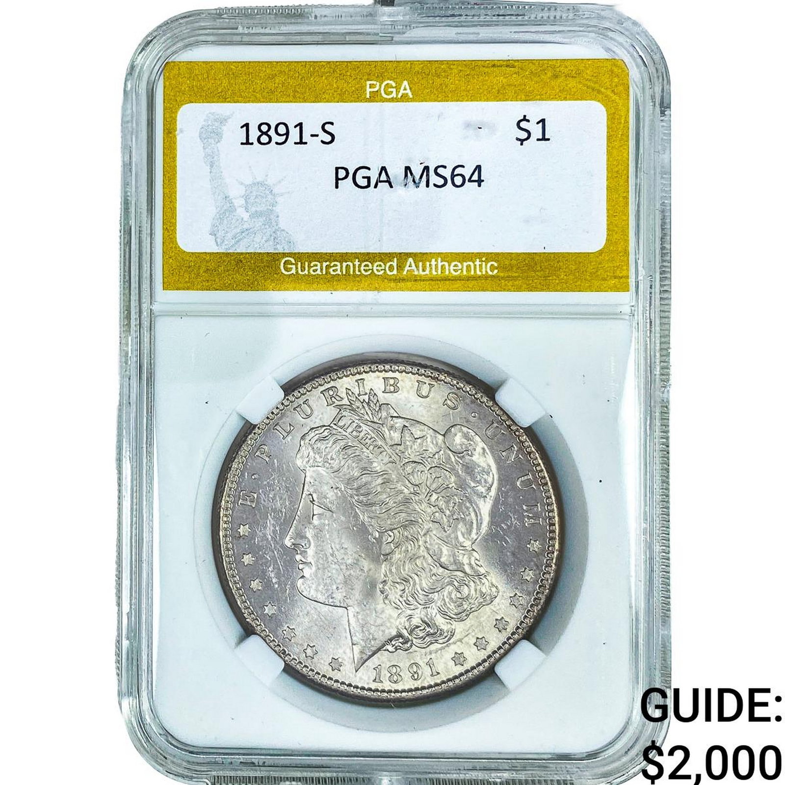 1891-S Morgan Silver Dime PGA MS64: 1891-S Morgan Silver Dime PGA MS64