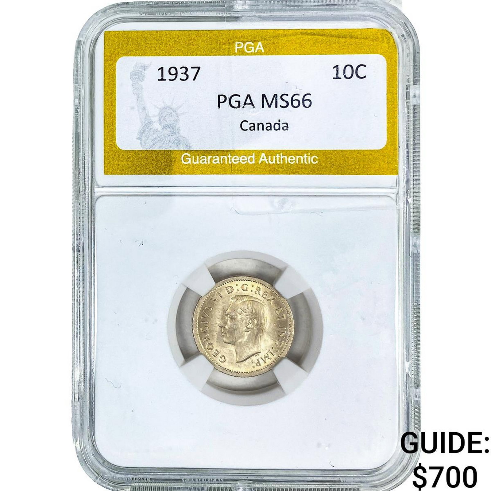 1937 Canada Silver 10C PGA MS66: 1937 Canada Silver 10C PGA MS66