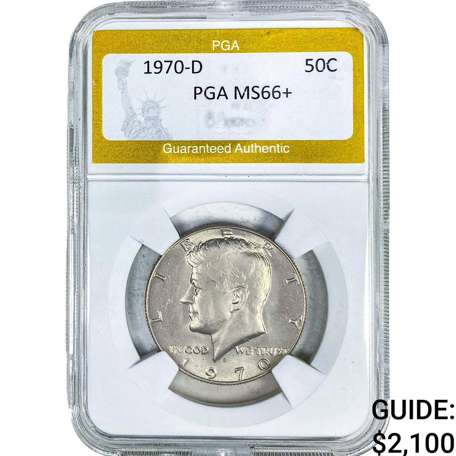 1970-D Kennedy Half Dollar PGA MS66+: 1970-D Kennedy Half Dollar PGA MS66+