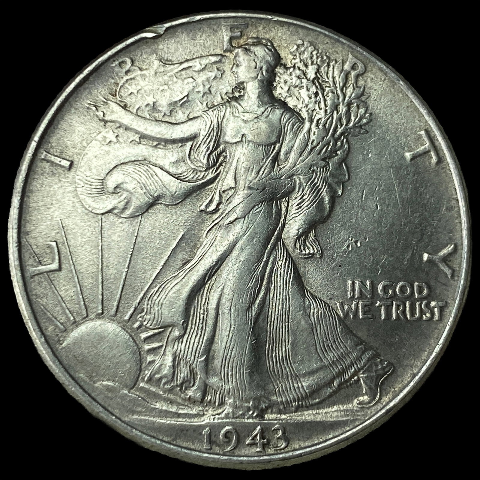 1943 1894-O Walking Liberty Half Dollar LIGHTLY CIRCULATED: 1943 1894-O Walking Liberty Half Dollar LIGHTLY CIRCULATED