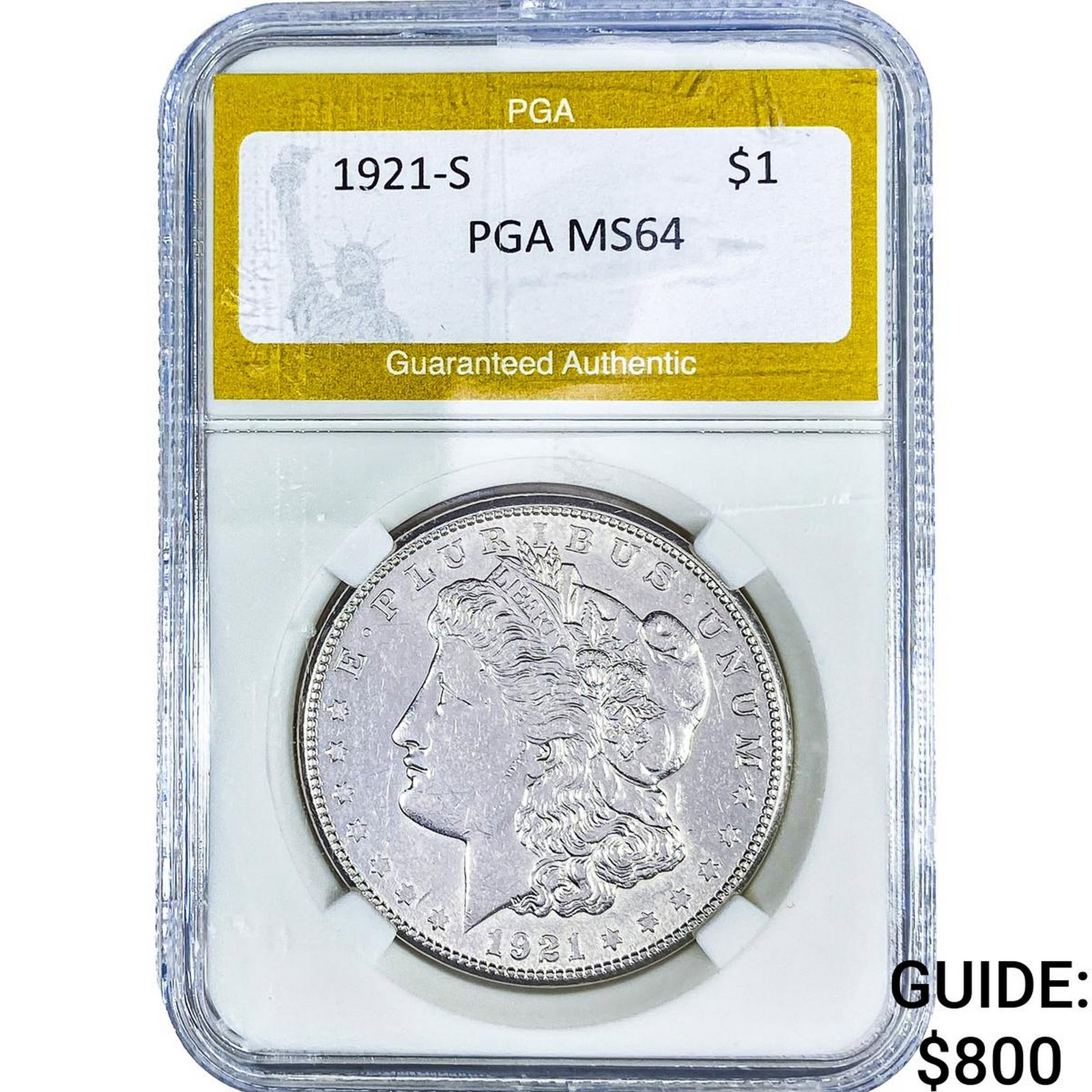 1921-S Morgan Silver Dollar PGA MS64: 1921-S Morgan Silver Dollar PGA MS64