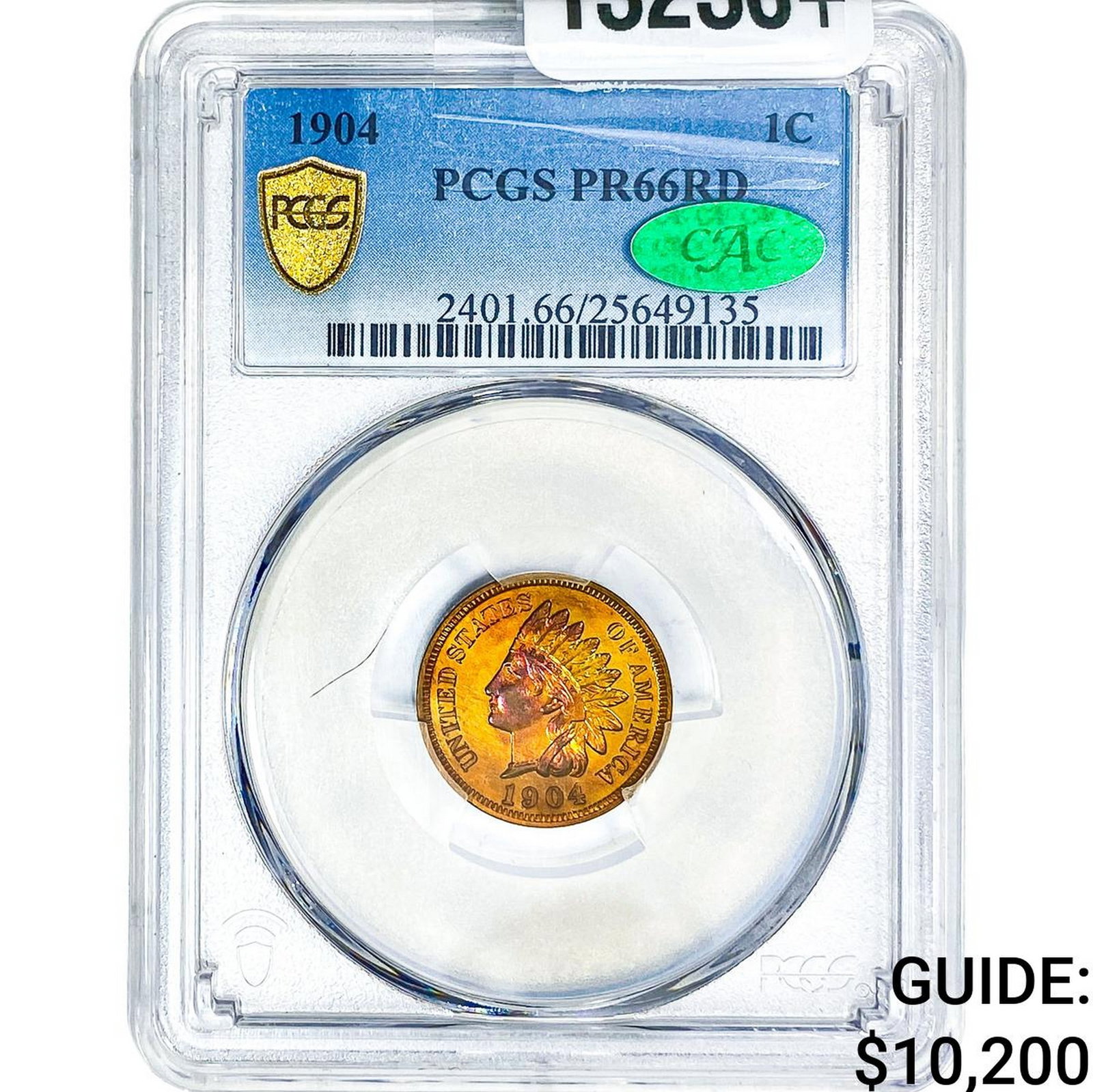 1904 CAC Indian Head Cent PCGS PR66 RD: 1904 CAC Indian Head Cent PCGS PR66 RD