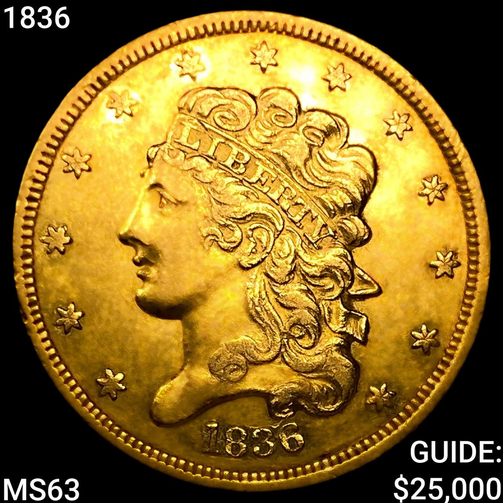 1836 $5 Gold Half Eagle: 1836 $5 Gold Half Eagle