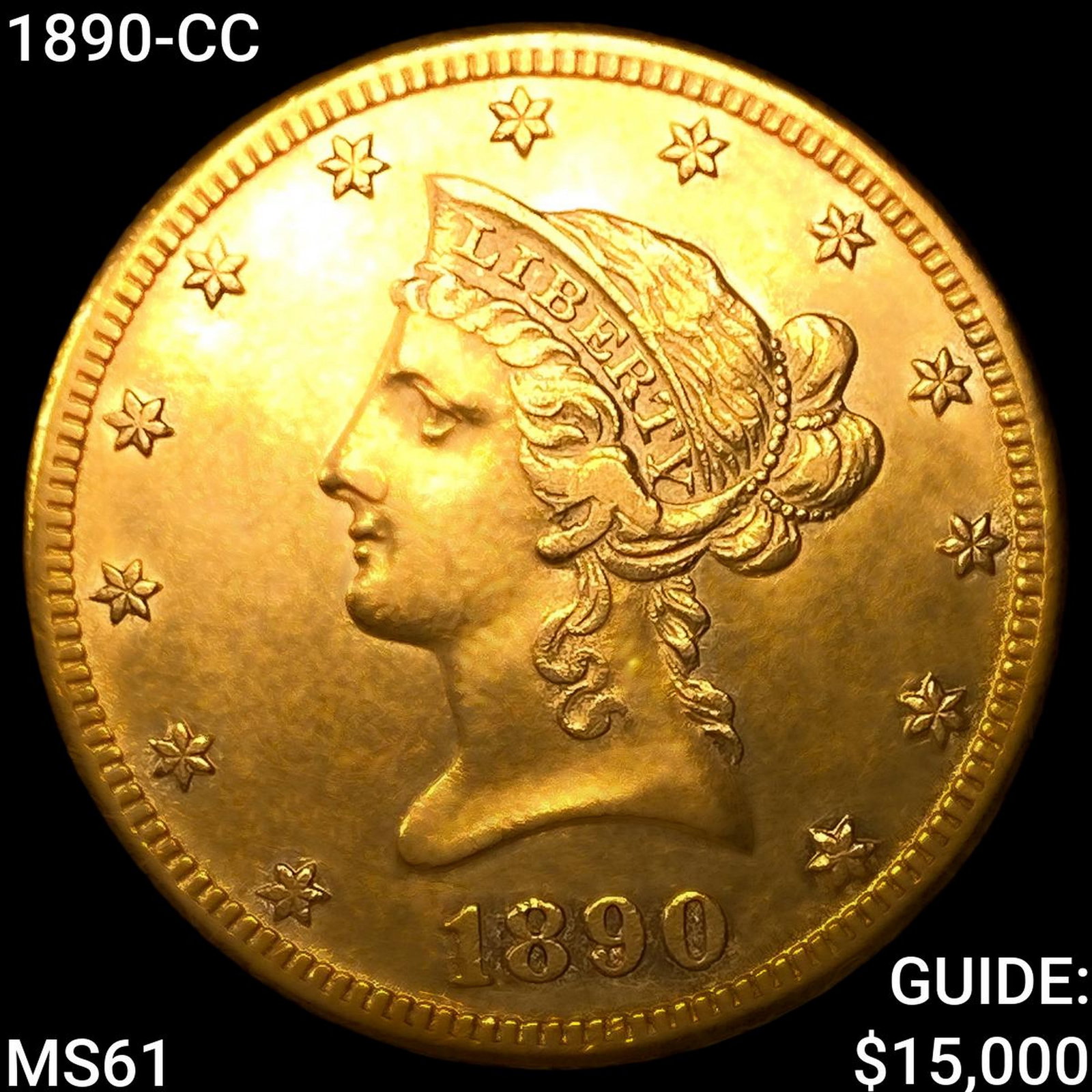 1890-CC $10 Gold Eagle: 1890-CC $10 Gold Eagle