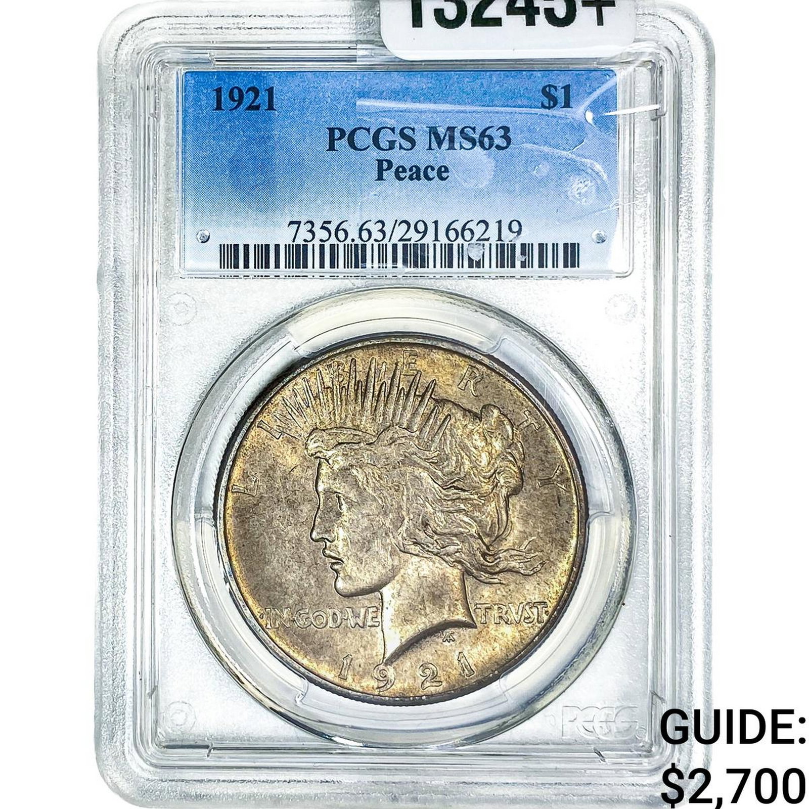 1921 Silver Peace Dollar PCGS MS63: 1921 Silver Peace Dollar PCGS MS63