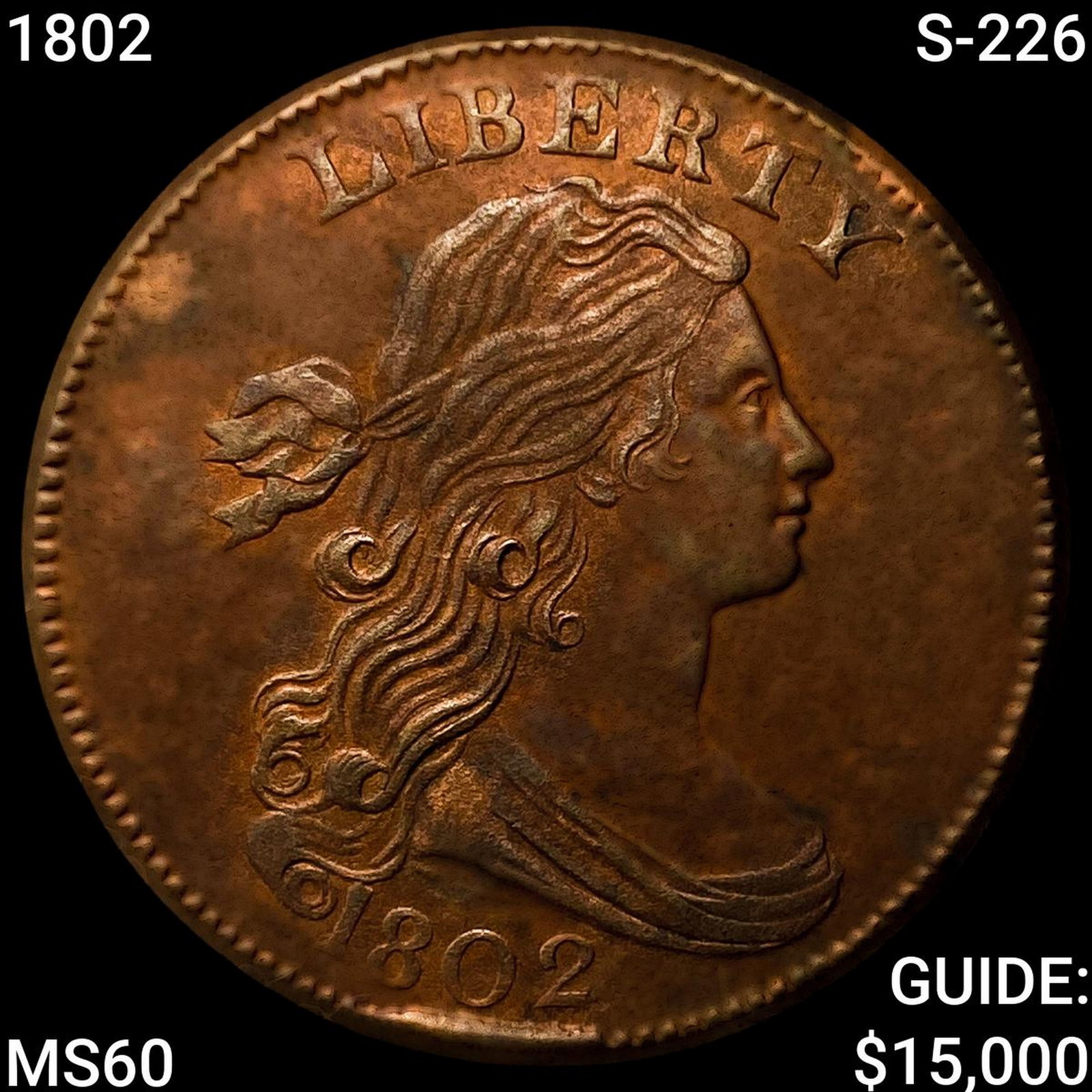 1802 S-226 Draped Bust Large Cent: 1802 S-226 Draped Bust Large Cent