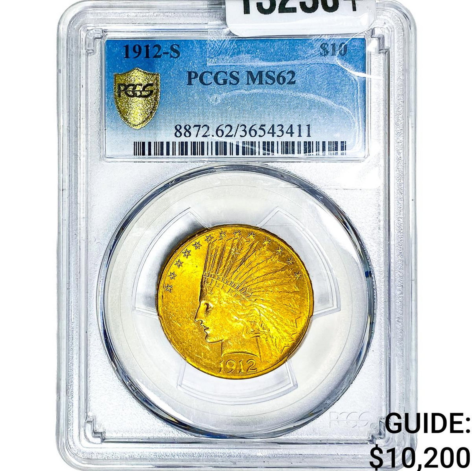 1912-S $10 Gold Eagle PCGS MS62: 1912-S $10 Gold Eagle PCGS MS62