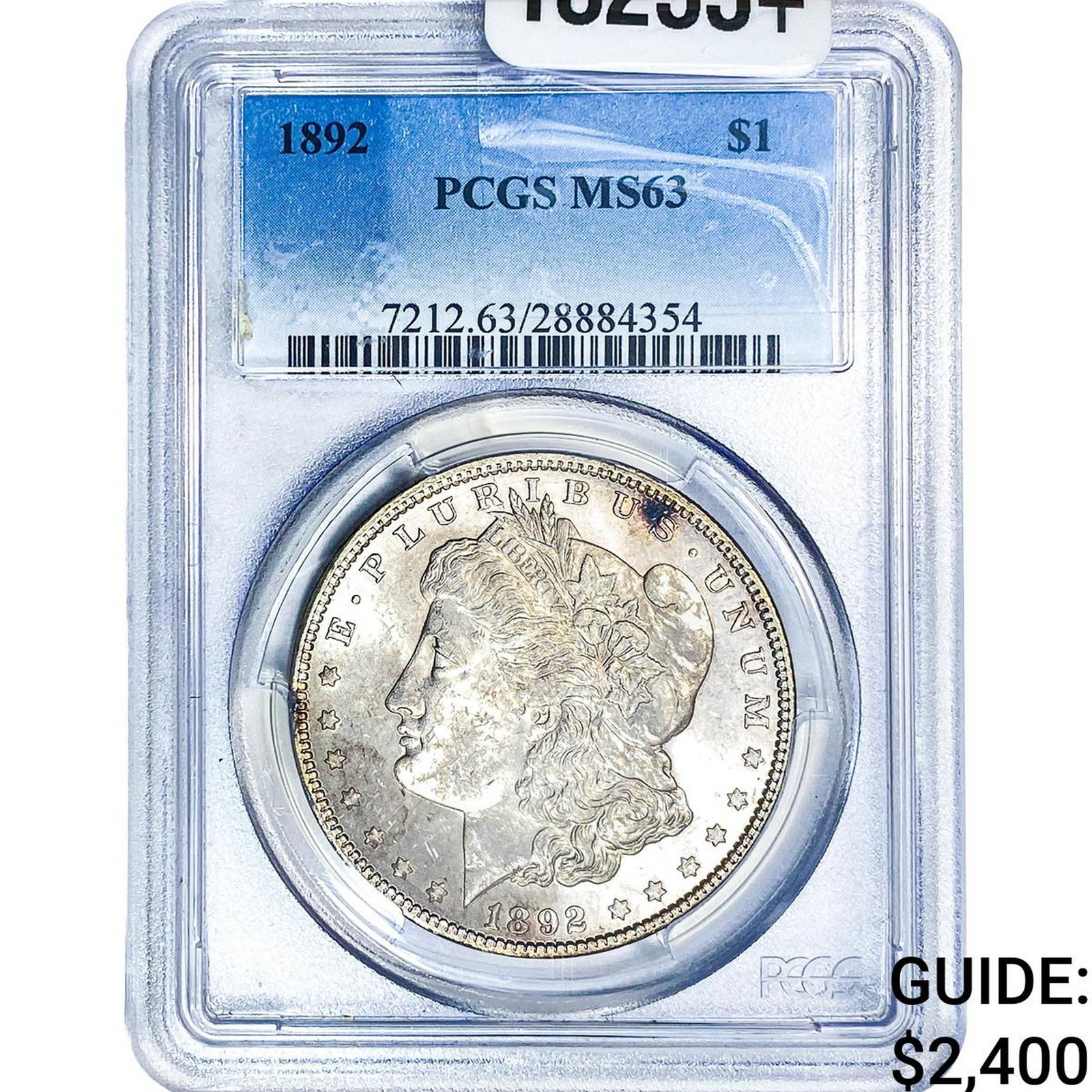 1892 Morgan Silver Dollar PCGS MS63: 1892 Morgan Silver Dollar PCGS MS63