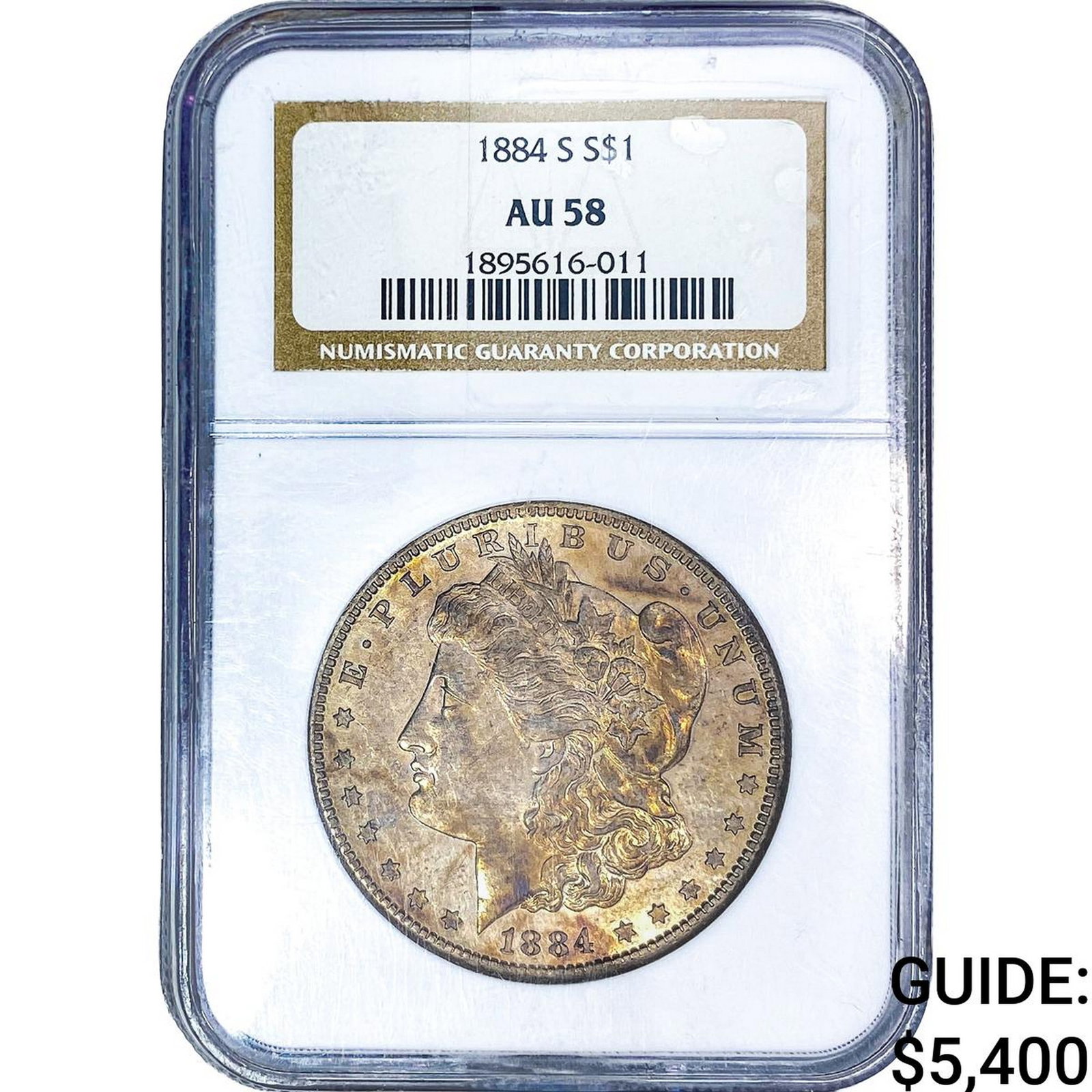 1884-S Morgan Silver Dollar NGC AU58: 1884-S Morgan Silver Dollar NGC AU58