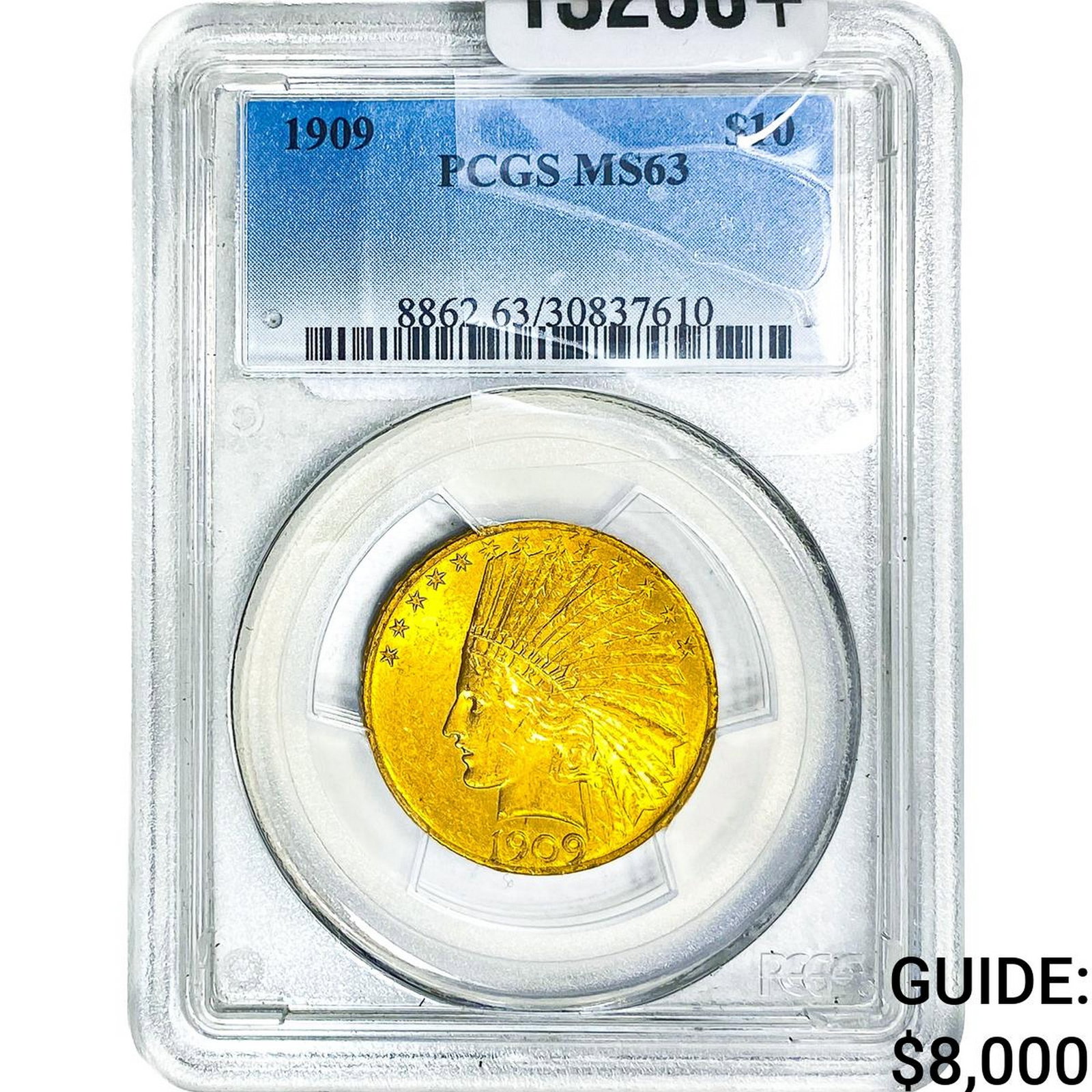 1909 $10 Gold Eagle PCGS MS63: 1909 $10 Gold Eagle PCGS MS63