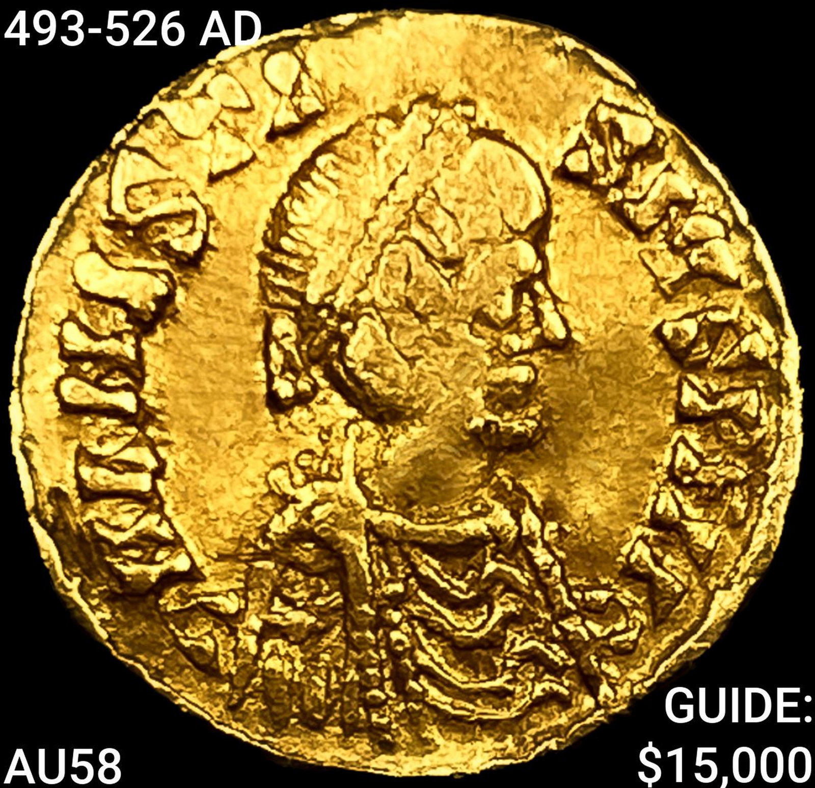 493-526 AD Theodoric Gold Tremissis 1.22g CHOICE AU (1 of 2)